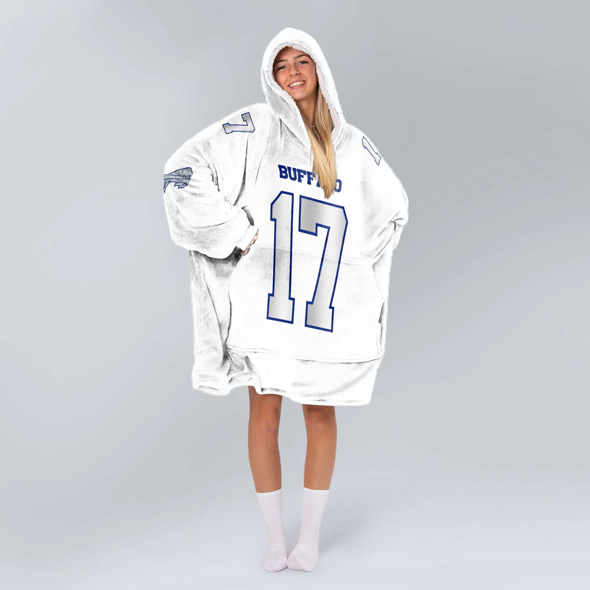 Adult J.A 17 Buffalo Football Unisex Blanket Hoodie