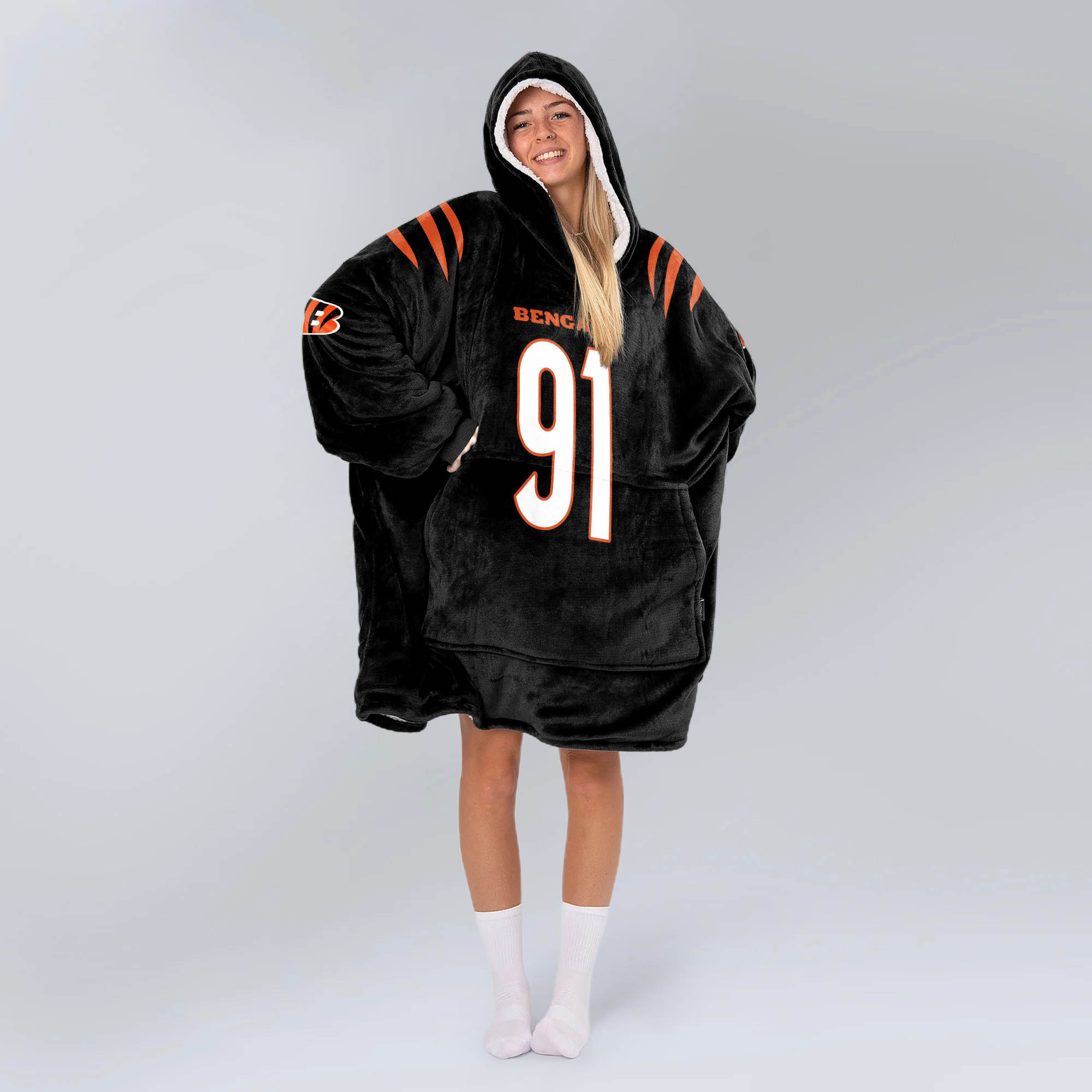 Adult 91 Cincinnati Football Unisex Blanket Hoodie