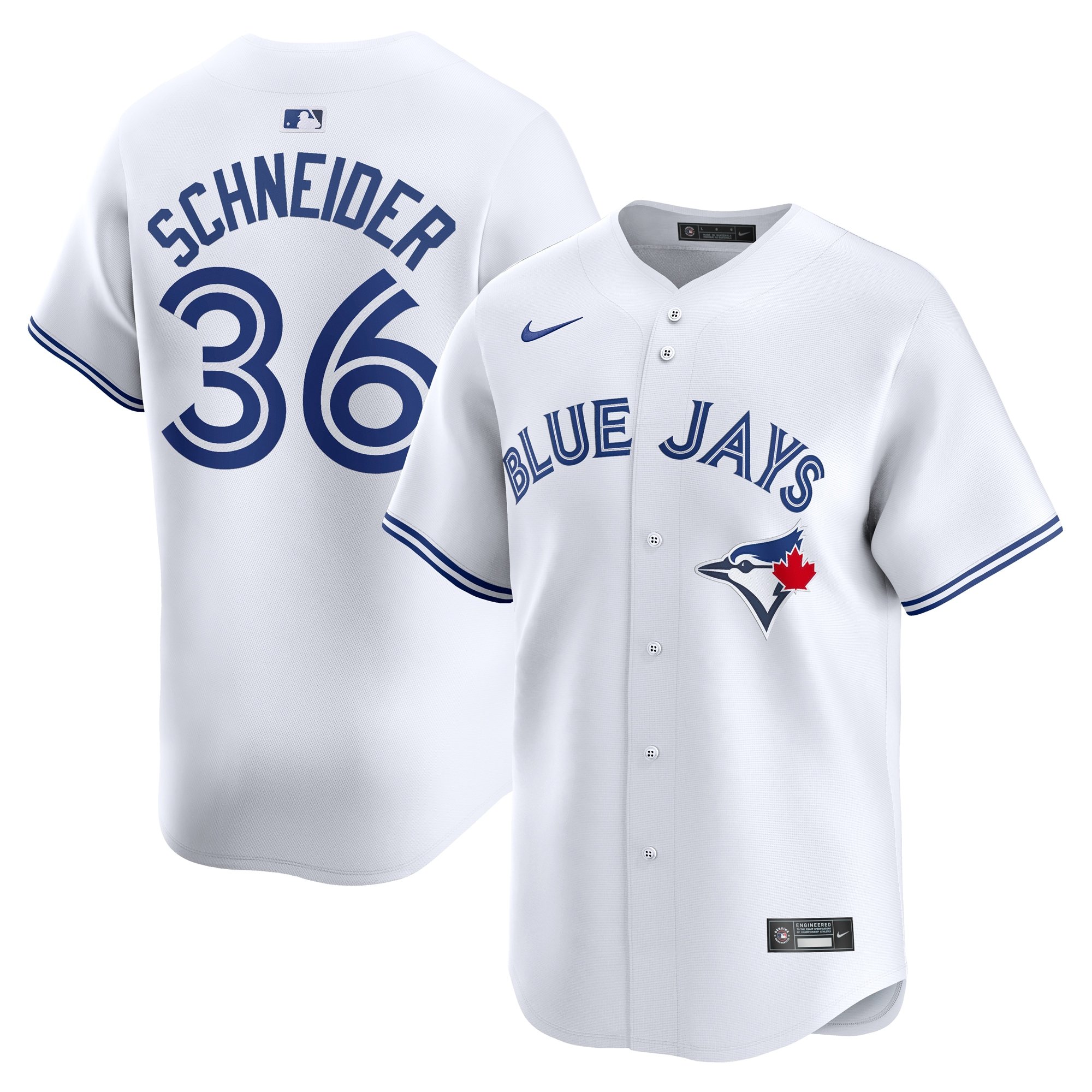 Men's Toronto Blue Jays Davis Schneider  White Home Limited Player Jersey