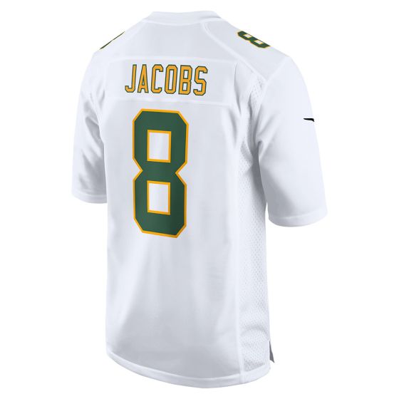 Green Bay Packers #8 Josh Jacobs White Fashion Game Jersey