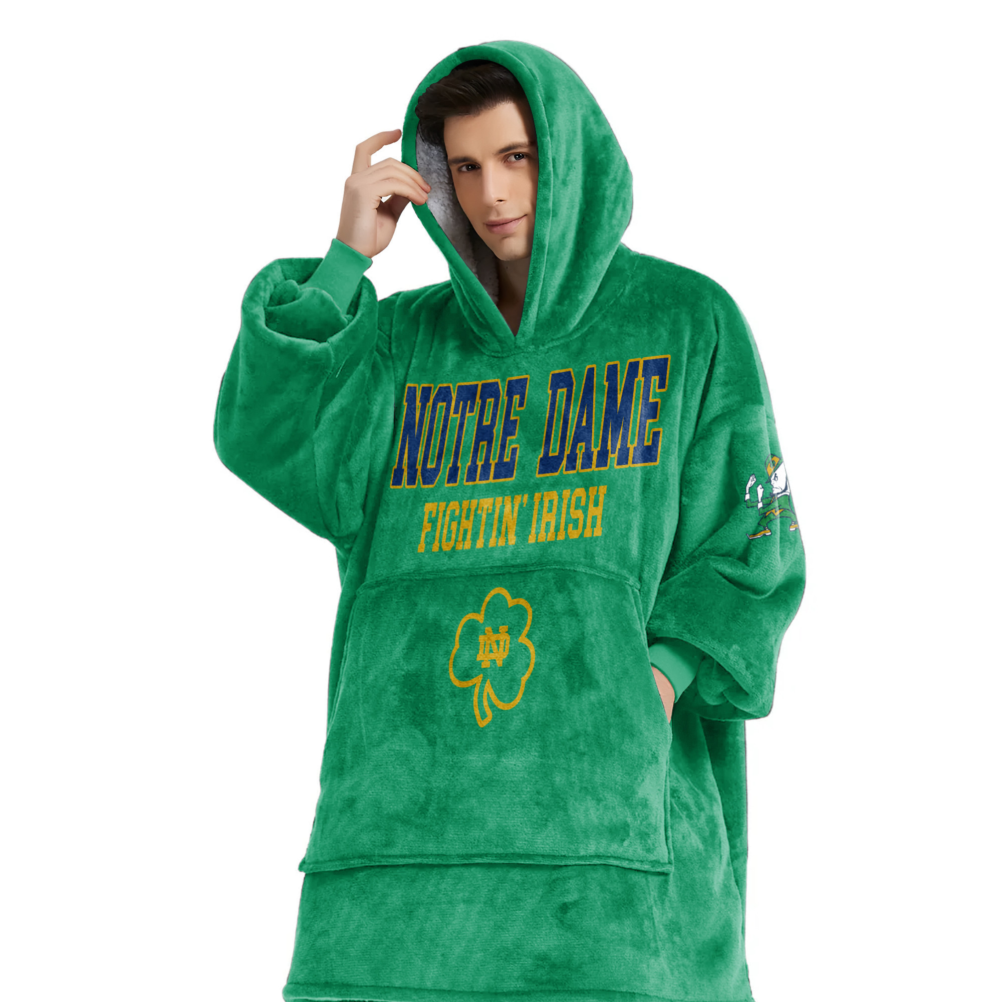 Adult #1 Notre Dame Football Unisex Blanket Hoodie