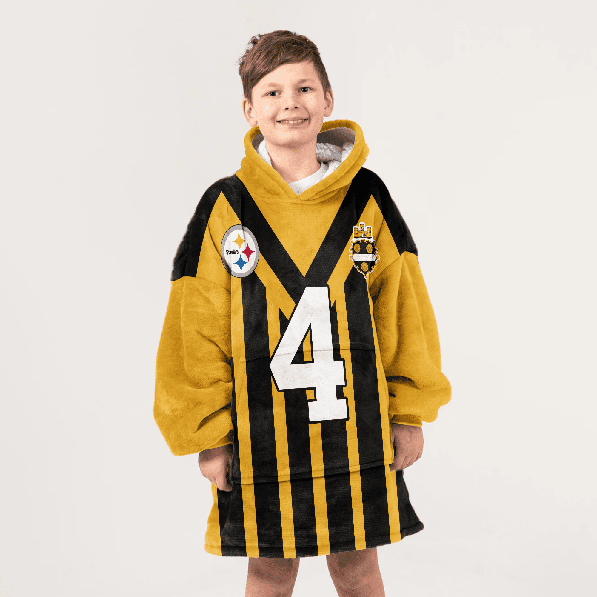 Kid 4 Pittsburgh Football Unisex Blanket Hoodie