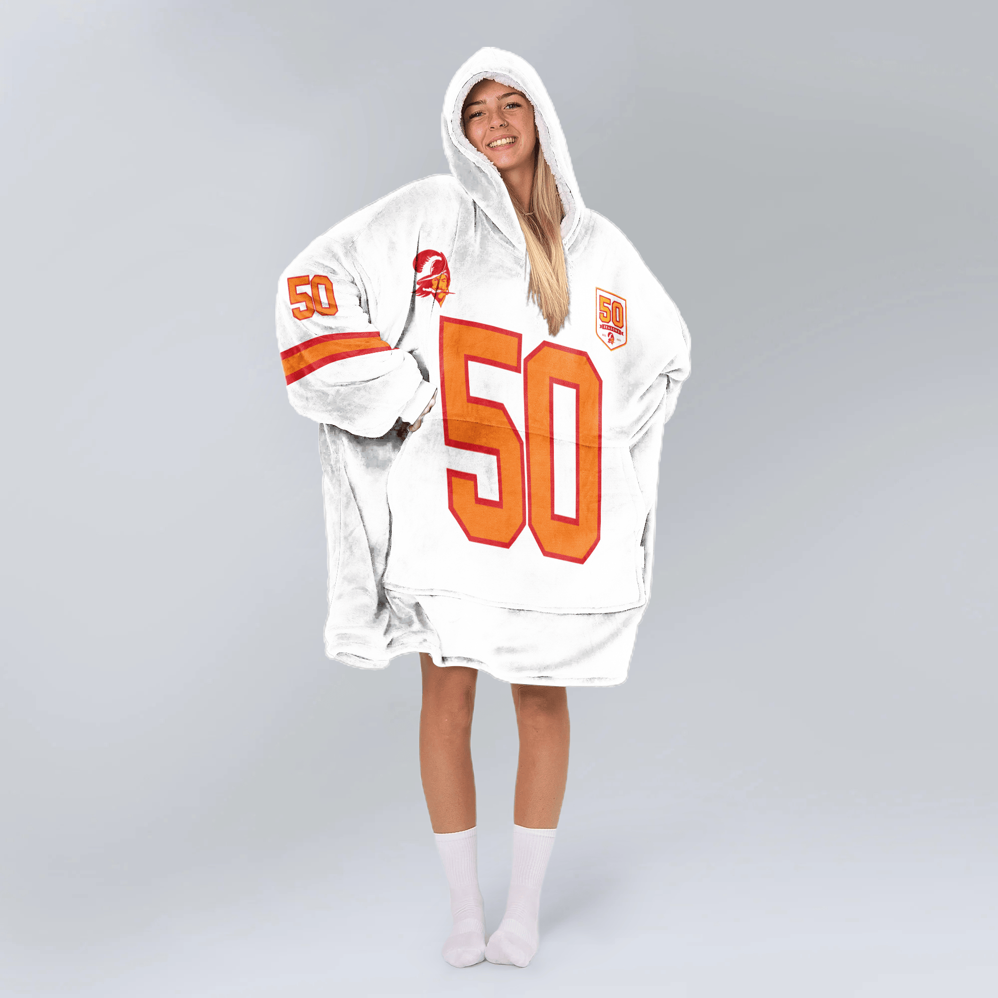 Adult V.V 50 Tampa Bay Football 50th Season Game Unisex Blanket Hoodie