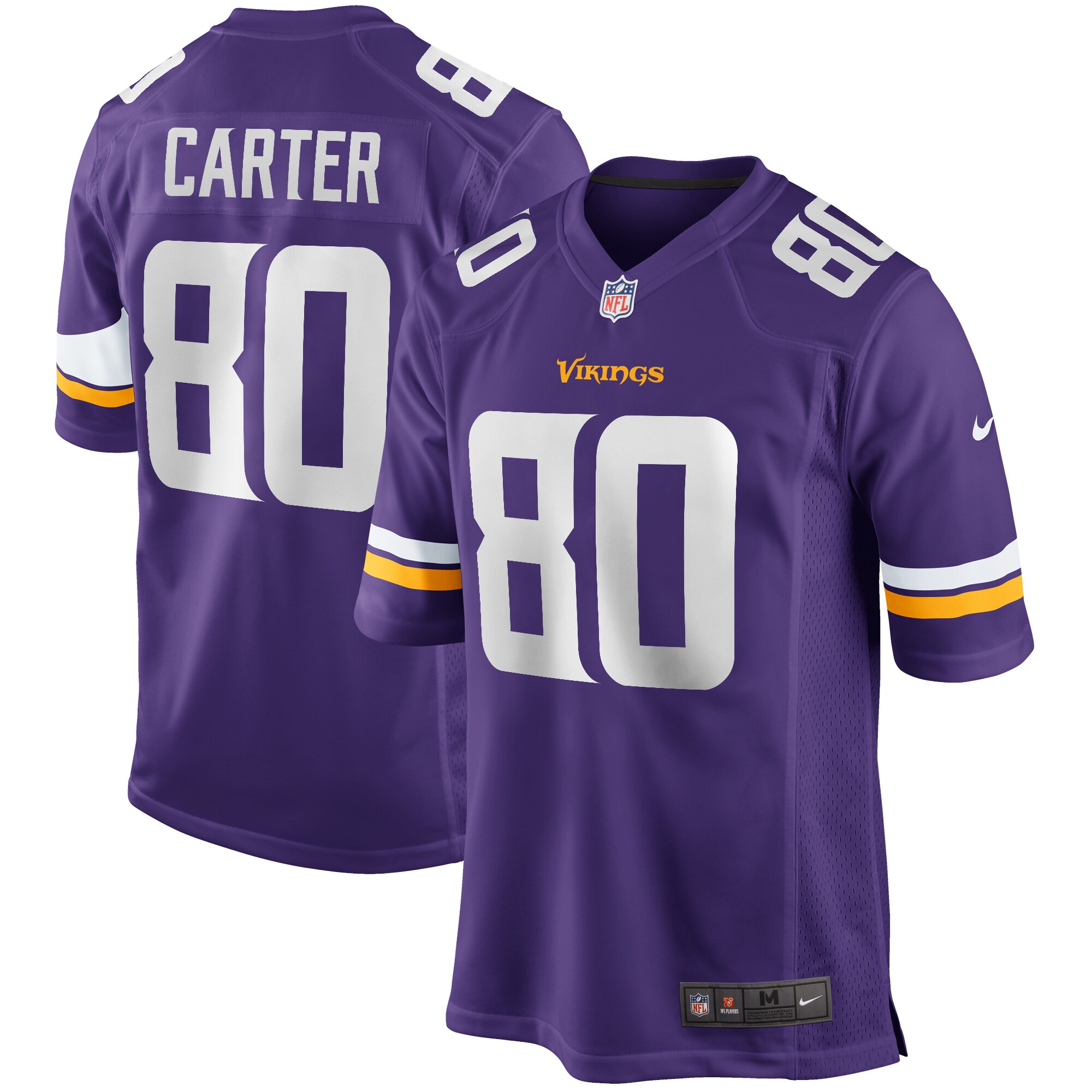 Cris Carter Minnesota Vikings Game Retired Player Jersey - Purple