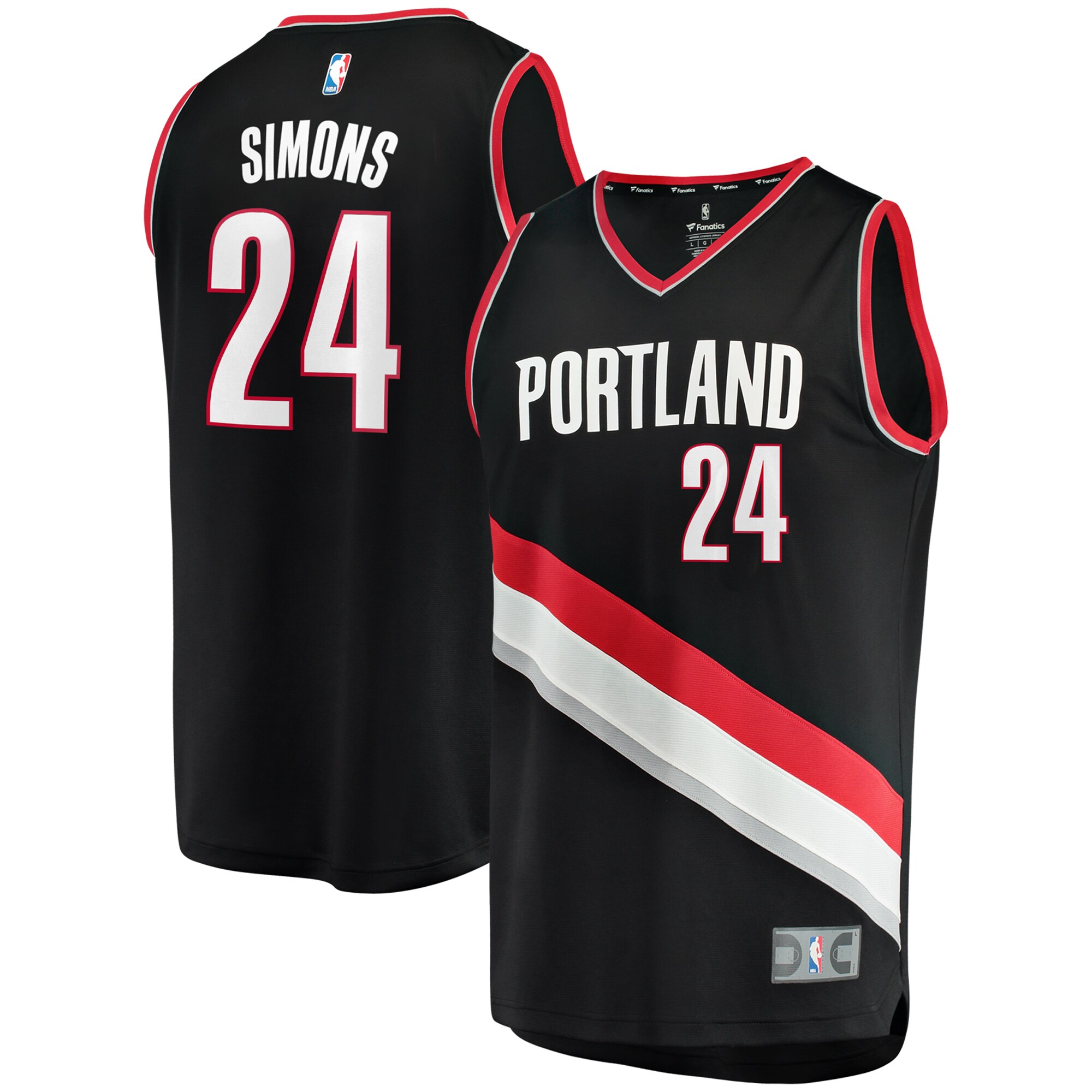 Anfernee Simons Portland Trail Blazers  Fast Break Replica Jersey - Icon Edition - Black