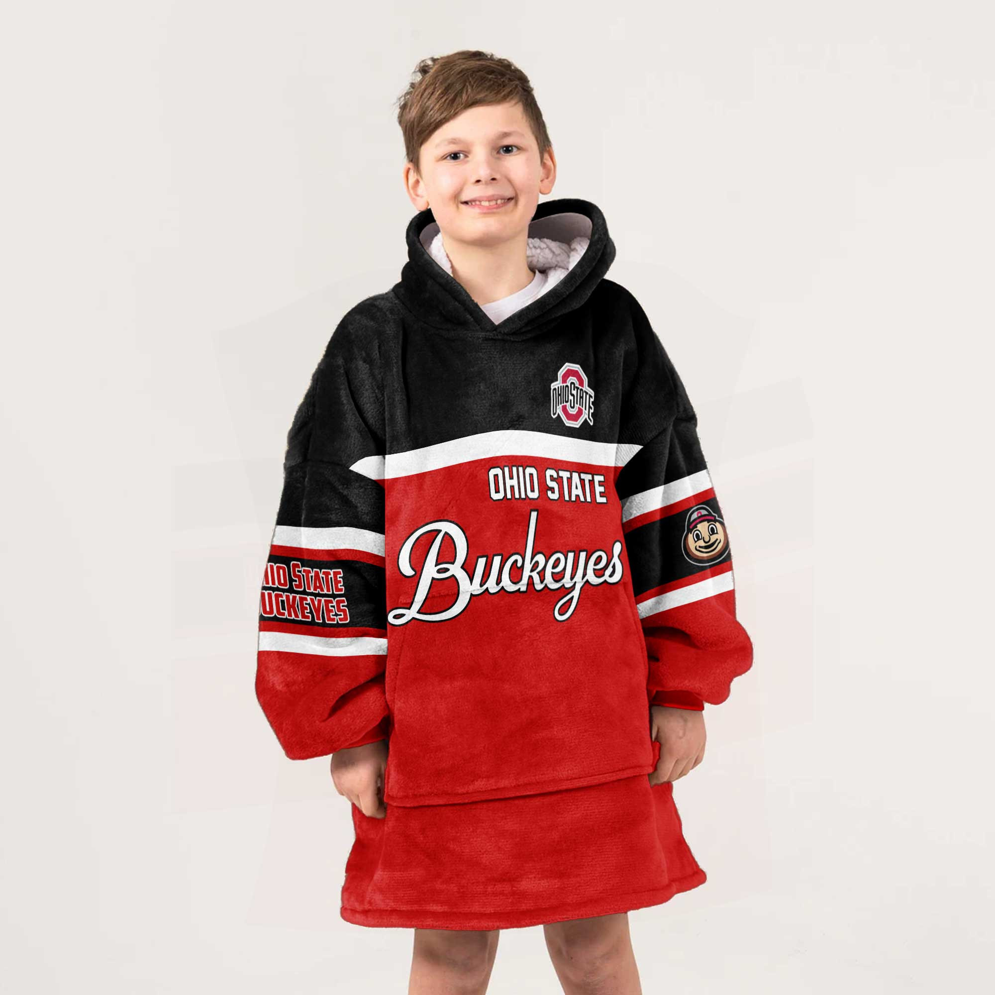 Adult Ohio State Football Unisex Blanket Hoodie