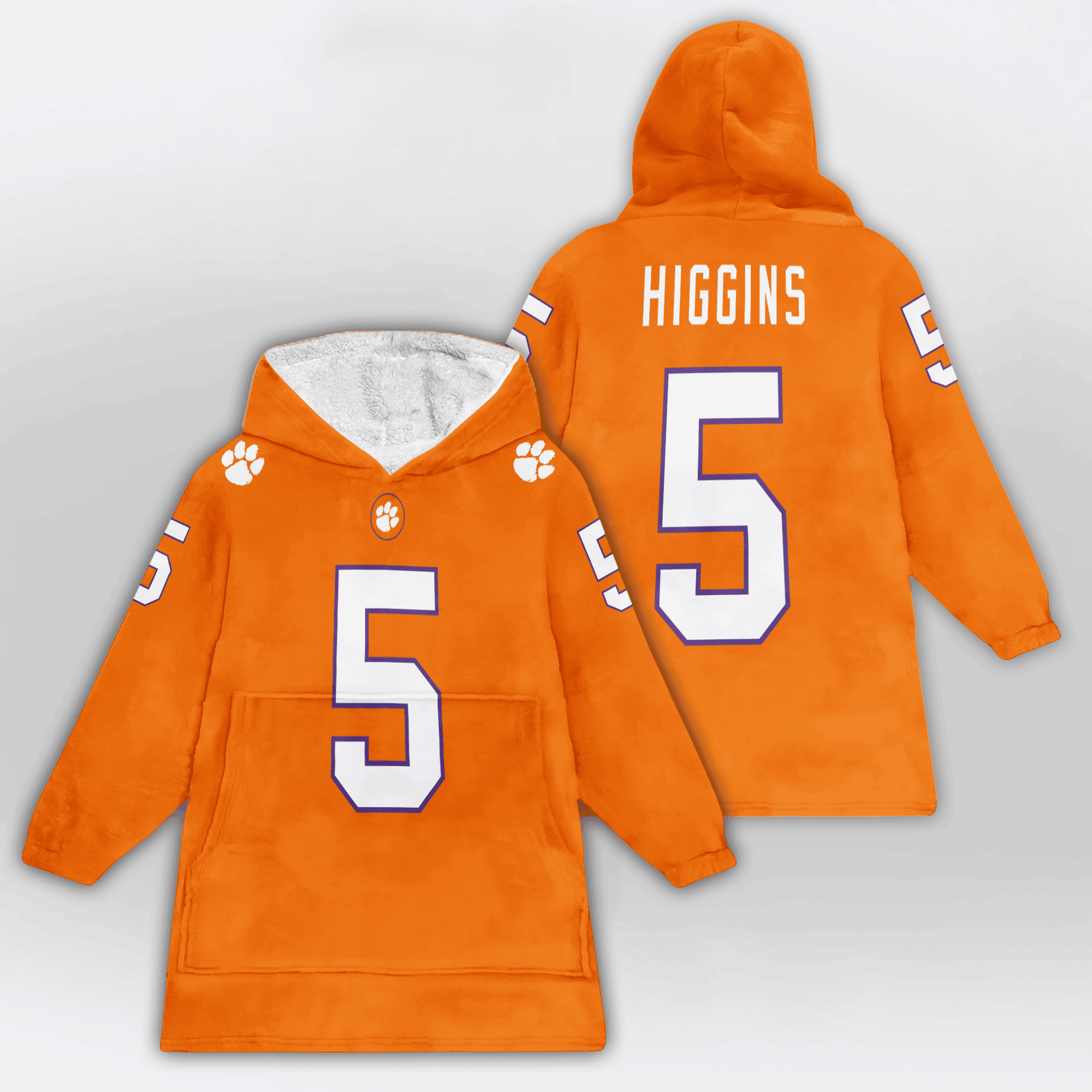 Kid 5 Clemson Football Unisex Blanket Hoodie