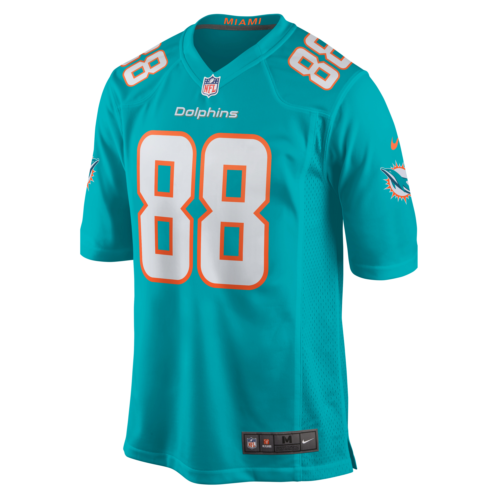 Nick Bowers Miami Dolphins Team Game Jersey -  Aqua