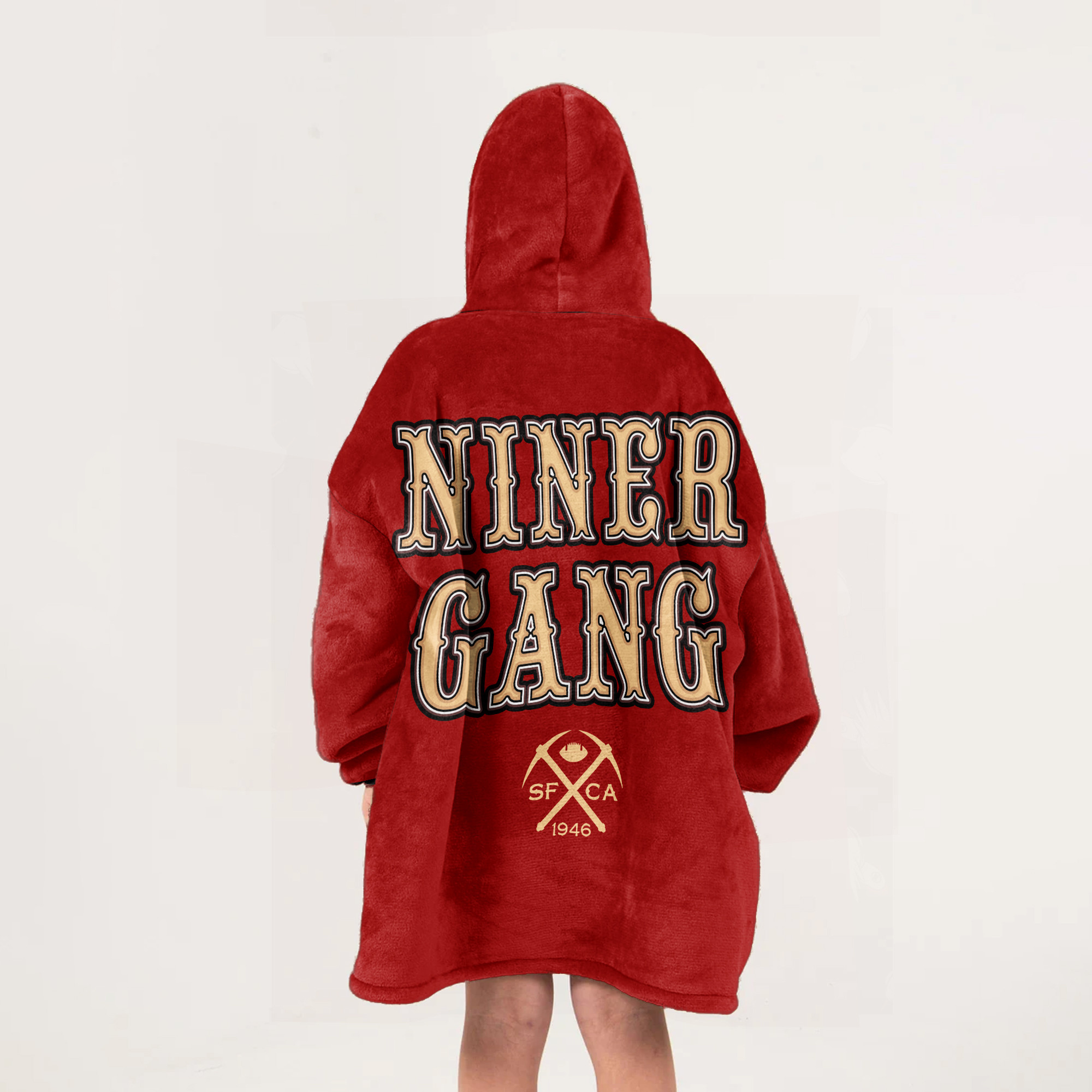 Adult San Francisco 49ers Football Unisex Blanket Hoodie