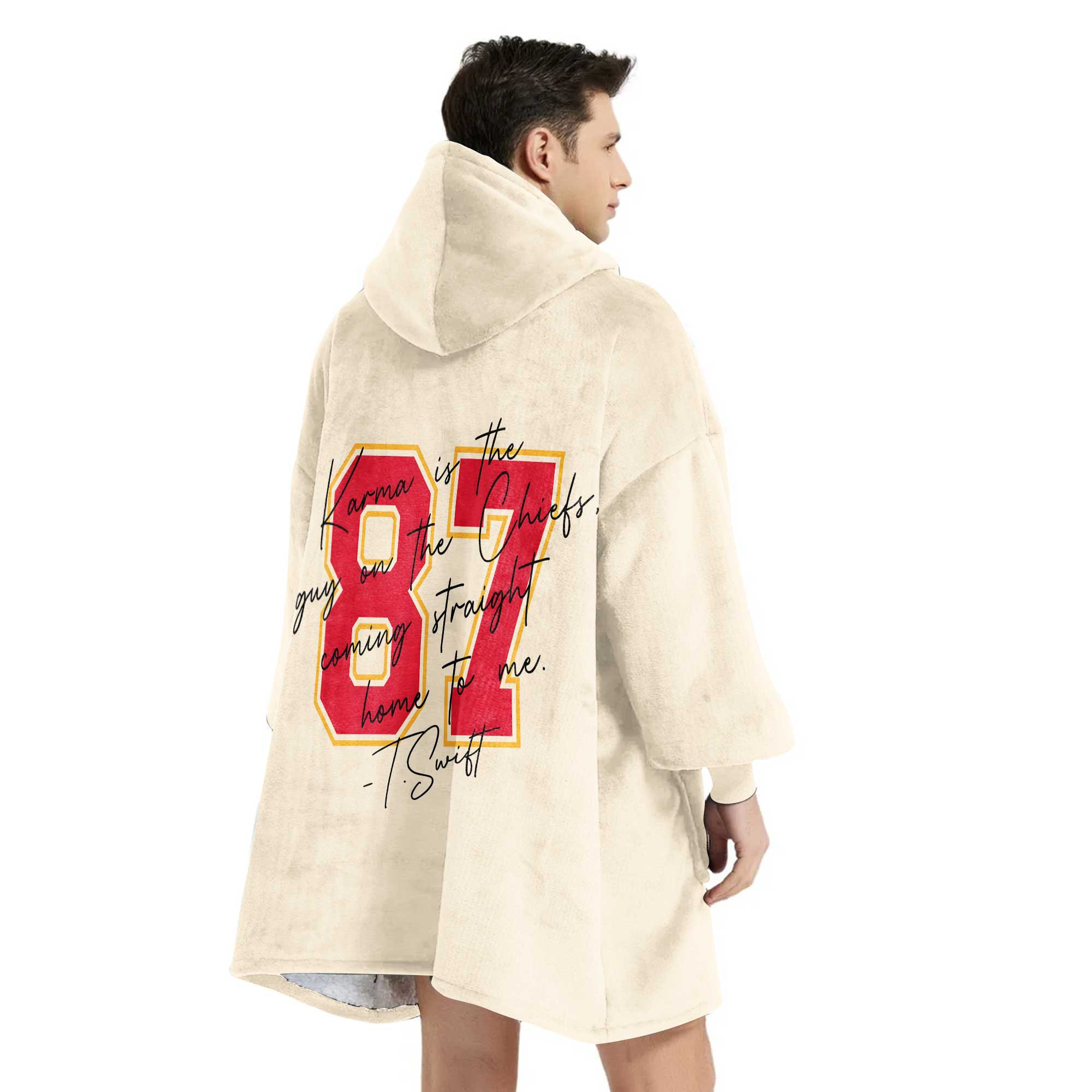 Adult Swiftie 87 Kansas City Football Unisex Blanket Hoodie