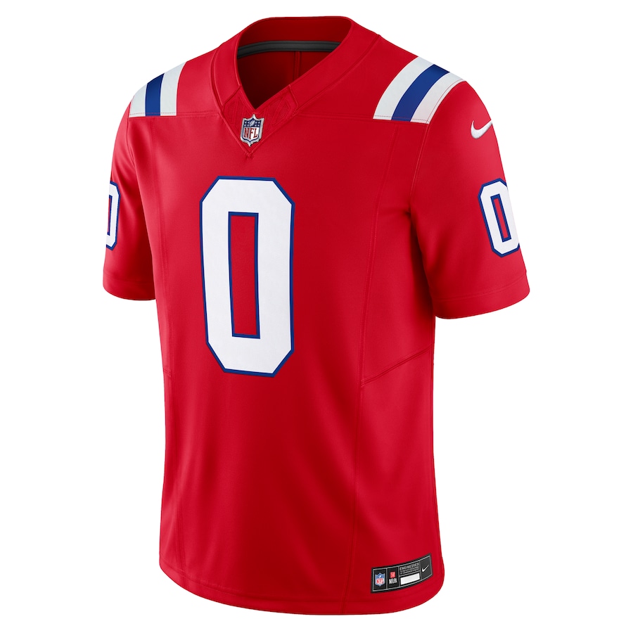 Men's New England Patriots #0 Christian Gonzalez Red Alternate Vapor F.U.S.E. Limited Jersey