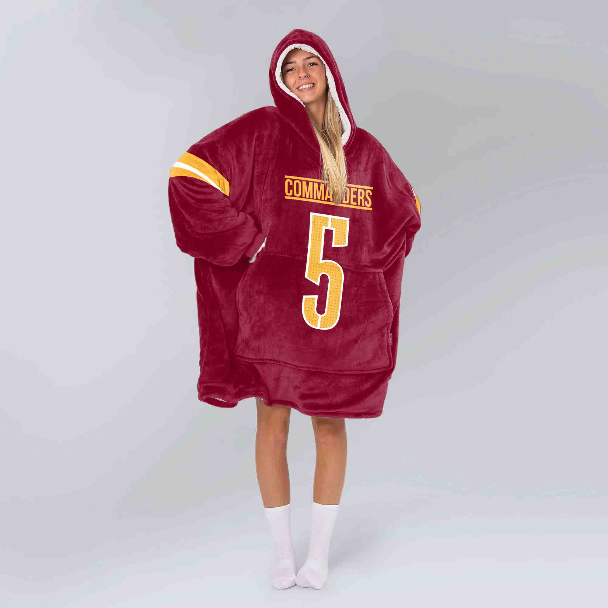 Adult J.D 5 Washington Football Unisex Blanket Hoodie