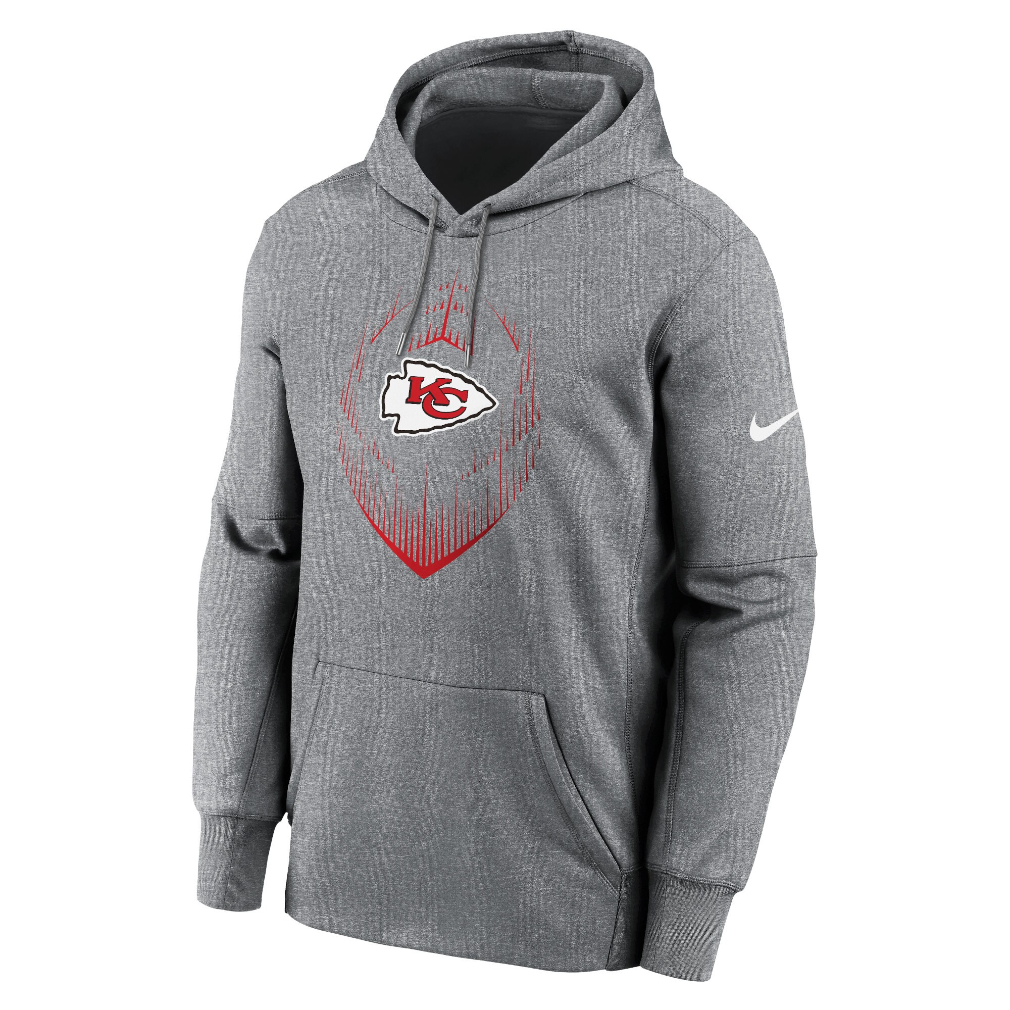 Kansas City Chiefs Icon Performance Pullover Hoodie - Heather Gray