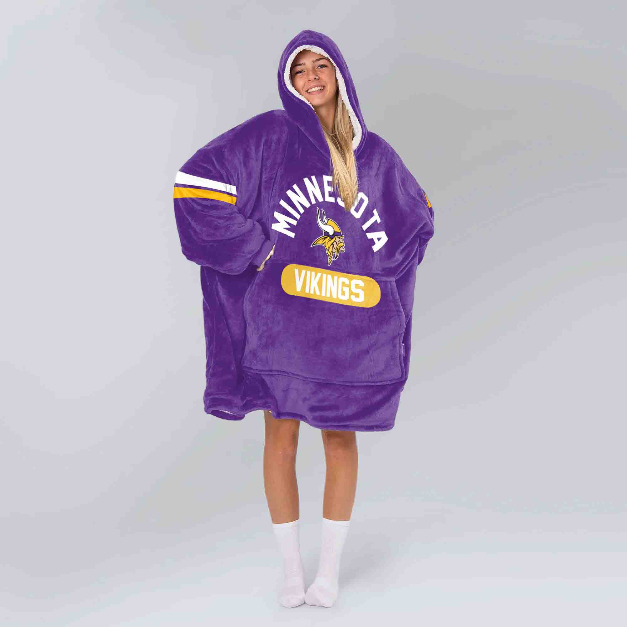 Adult JJ 18 Minnesota Football Unisex Blanket Hoodie
