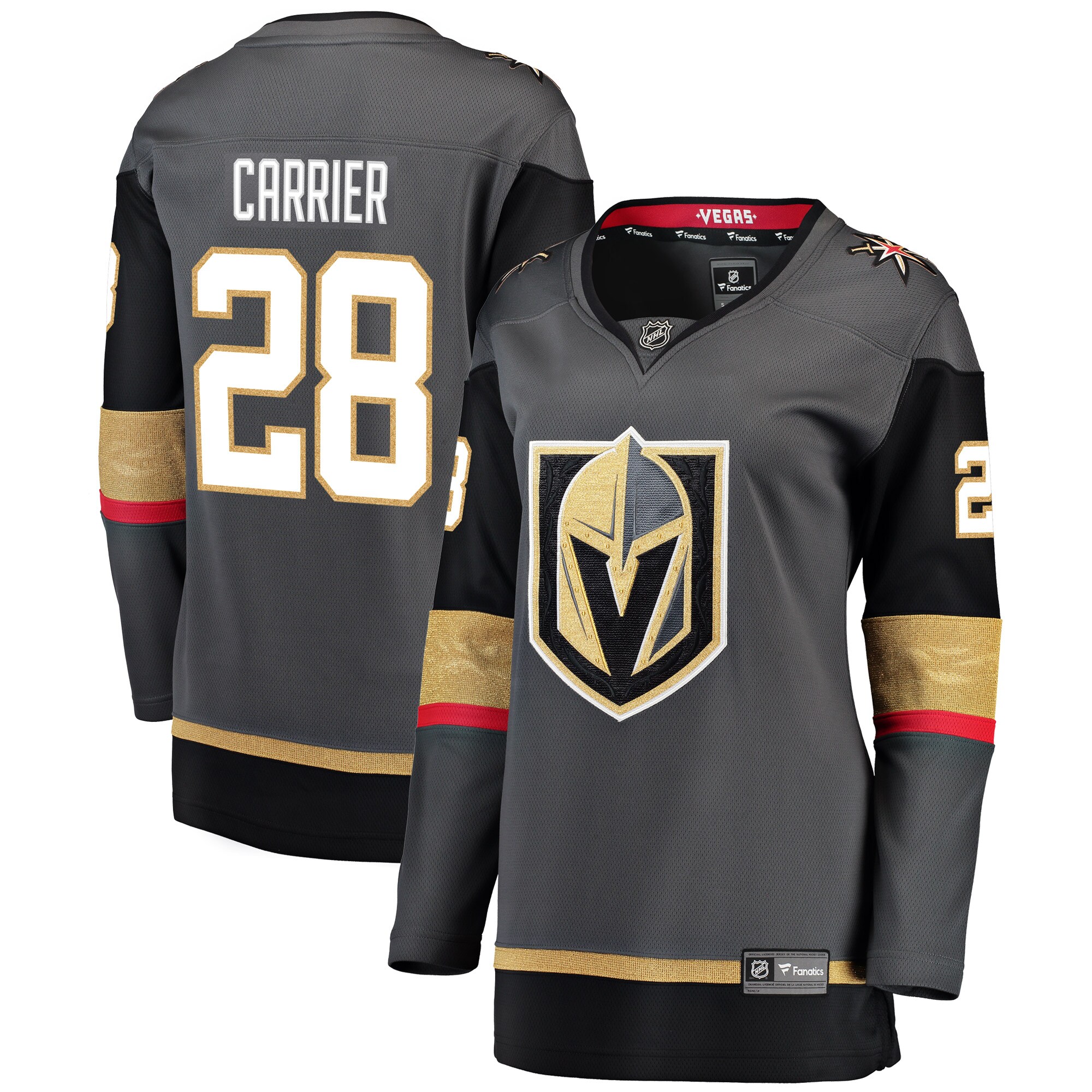 William Carrier Vegas Golden Knights Women's Alternate Breakaway Player Jersey - Gray