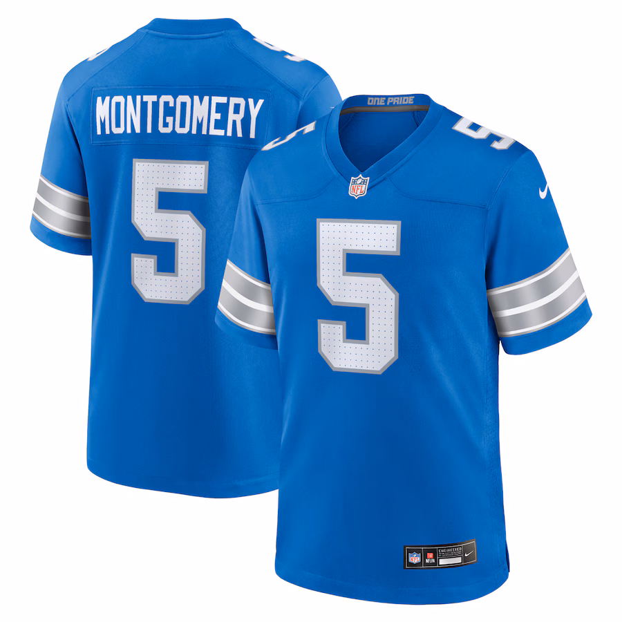 Men's David Montgomery #5 Blue Detroit Lions Game Jersey