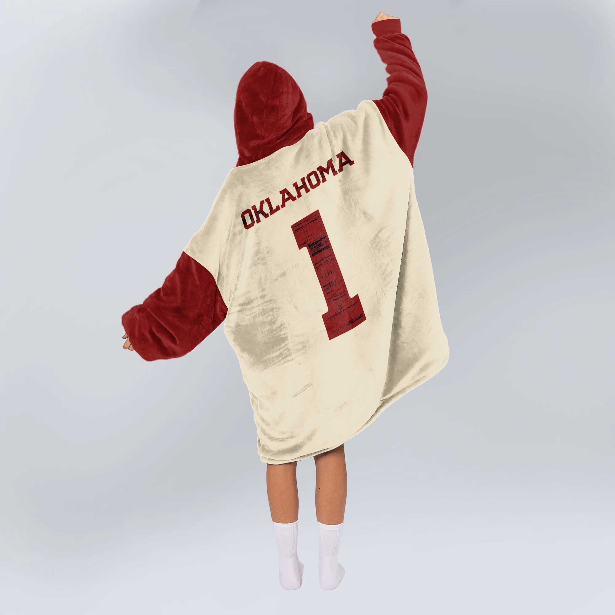 Adult #1 Oklahoma Football Unisex Blanket Hoodie