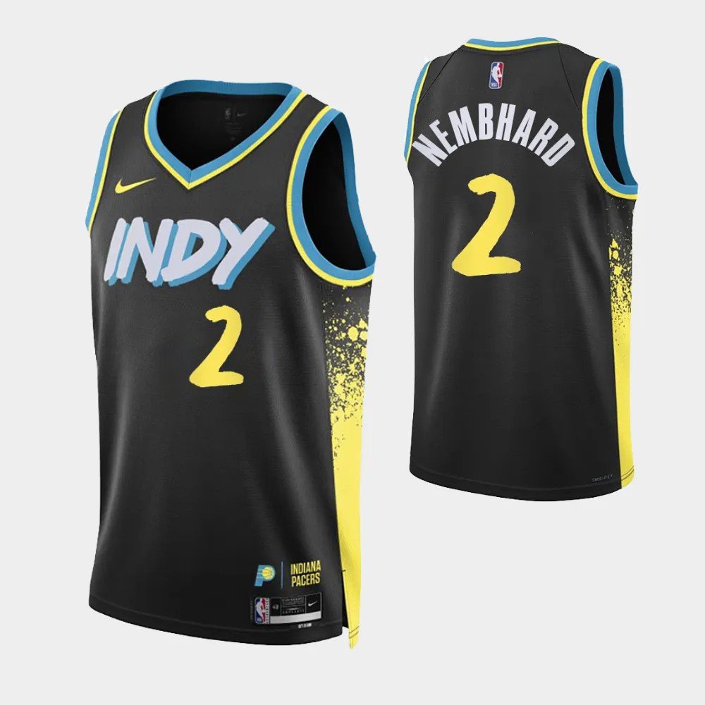 Unisex Indiana Pacers Andrew Nembhard  Black 2023/24 Swingman Jersey - City Edition