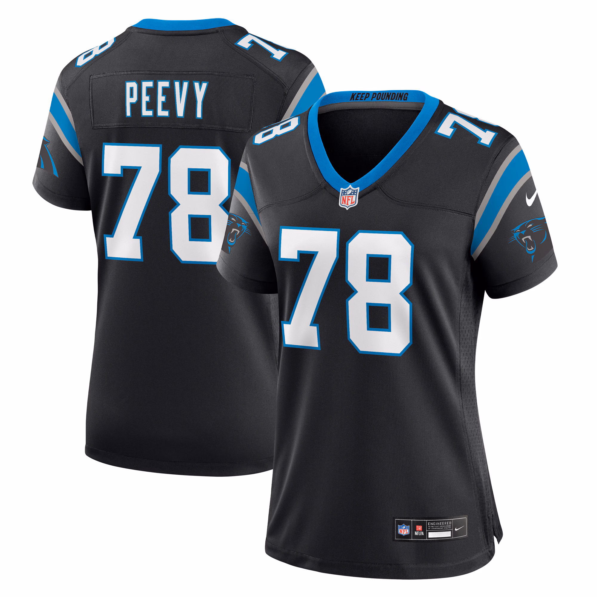 Jayden Peevy Carolina Panthers Women's  Game Jersey -  Black