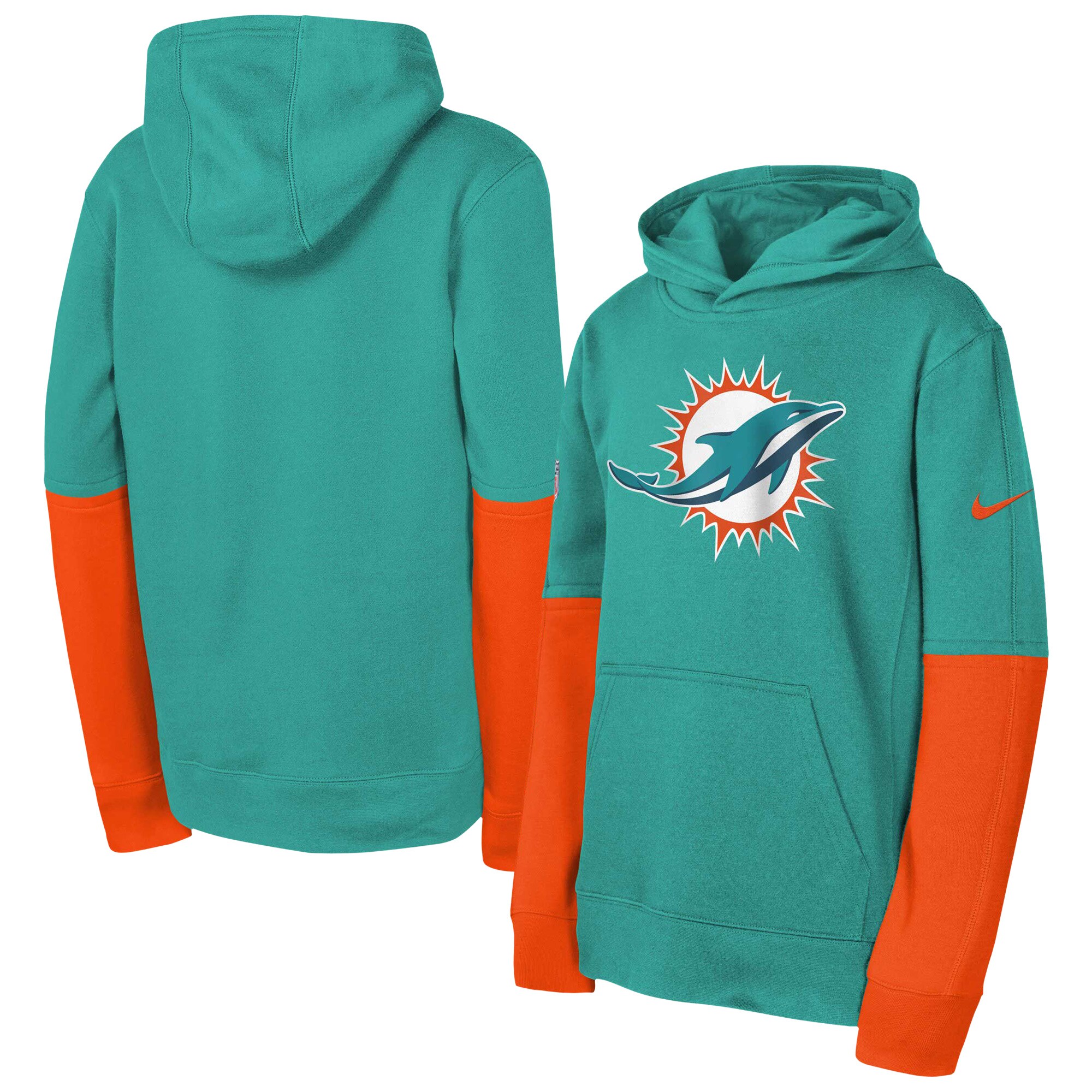 Miami Dolphins Youth  Team Issue Club Pullover Hoodie - Aqua