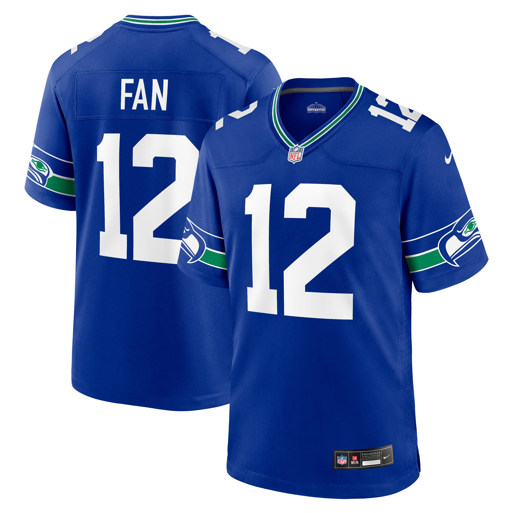 12s Seattle Seahawks  Throwback Player Game Jersey - Royal