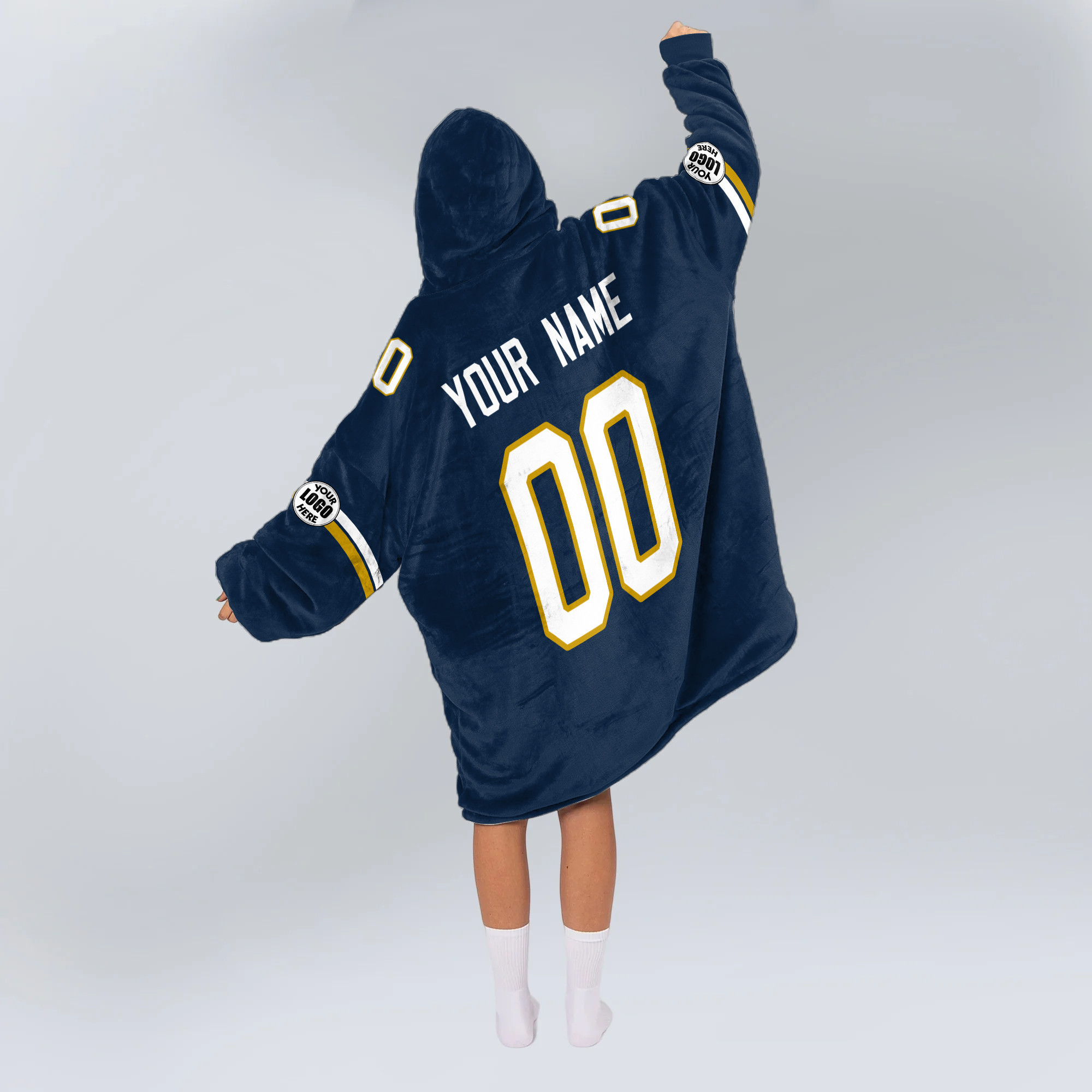 Adult Custom Blanket Hoodie Notre Dame Inspired Color