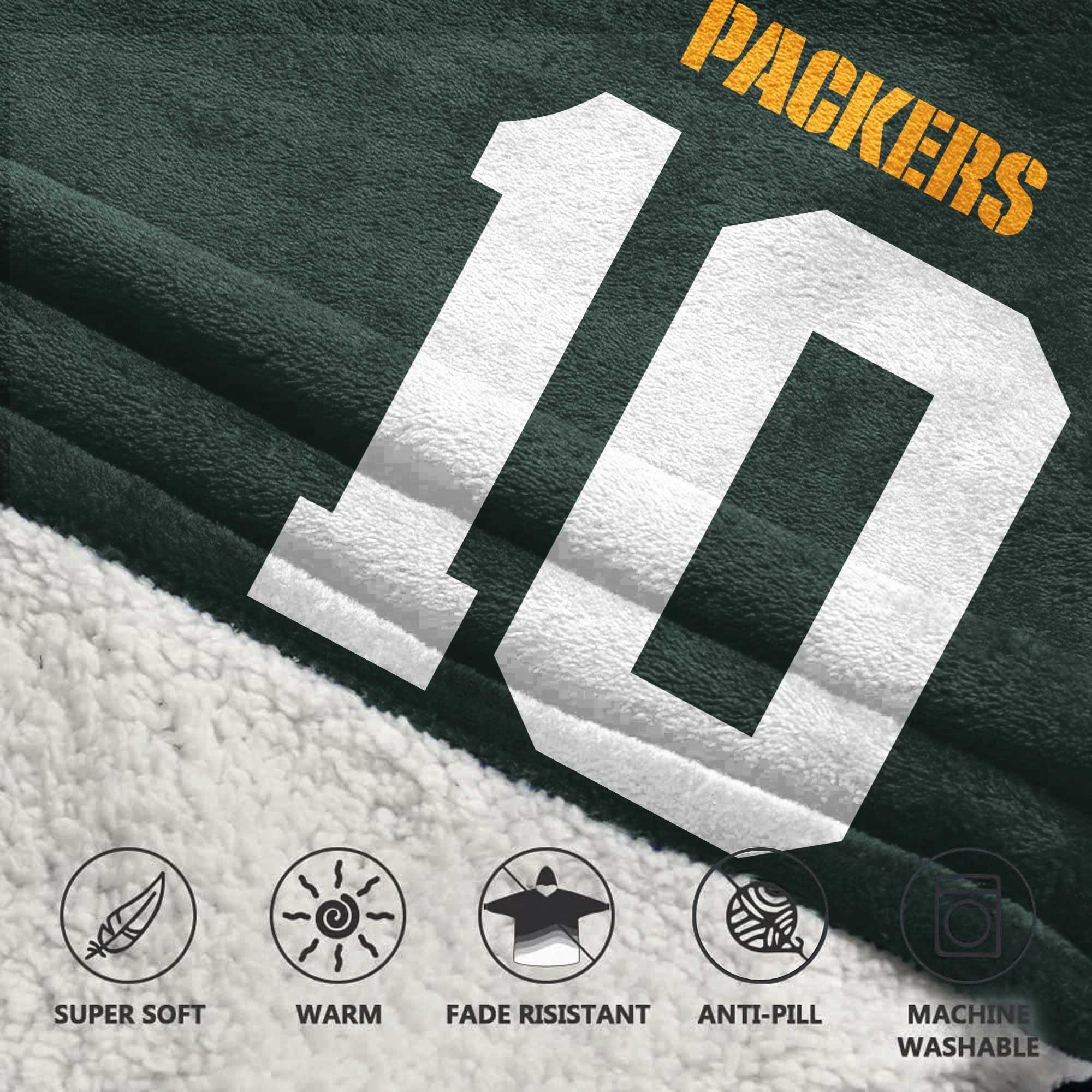 Kid J.L. 10 Green Bay Football Unisex Blanket Hoodie