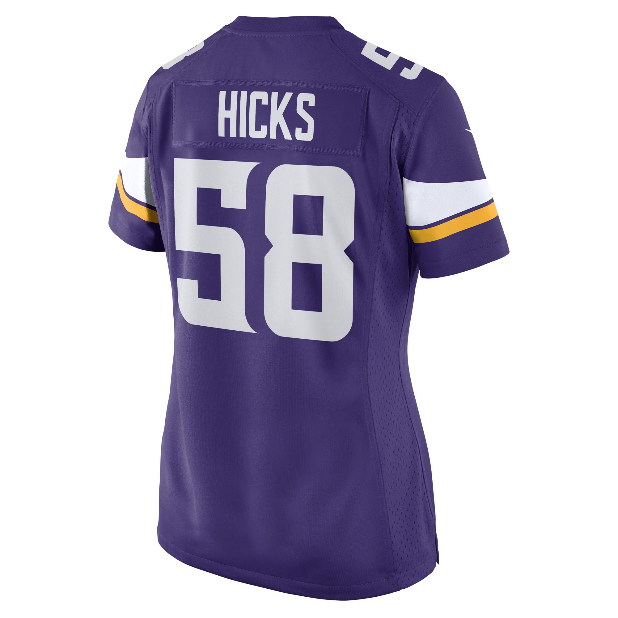 Hicks Minnesota Vikings  Women's Game Player Jersey - Purple