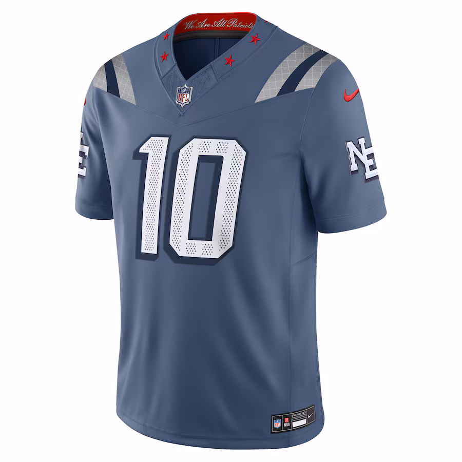 Drake Maye #10 New England Patriots 2025 Rivalries Collection Limited Jersey - Storm Blue