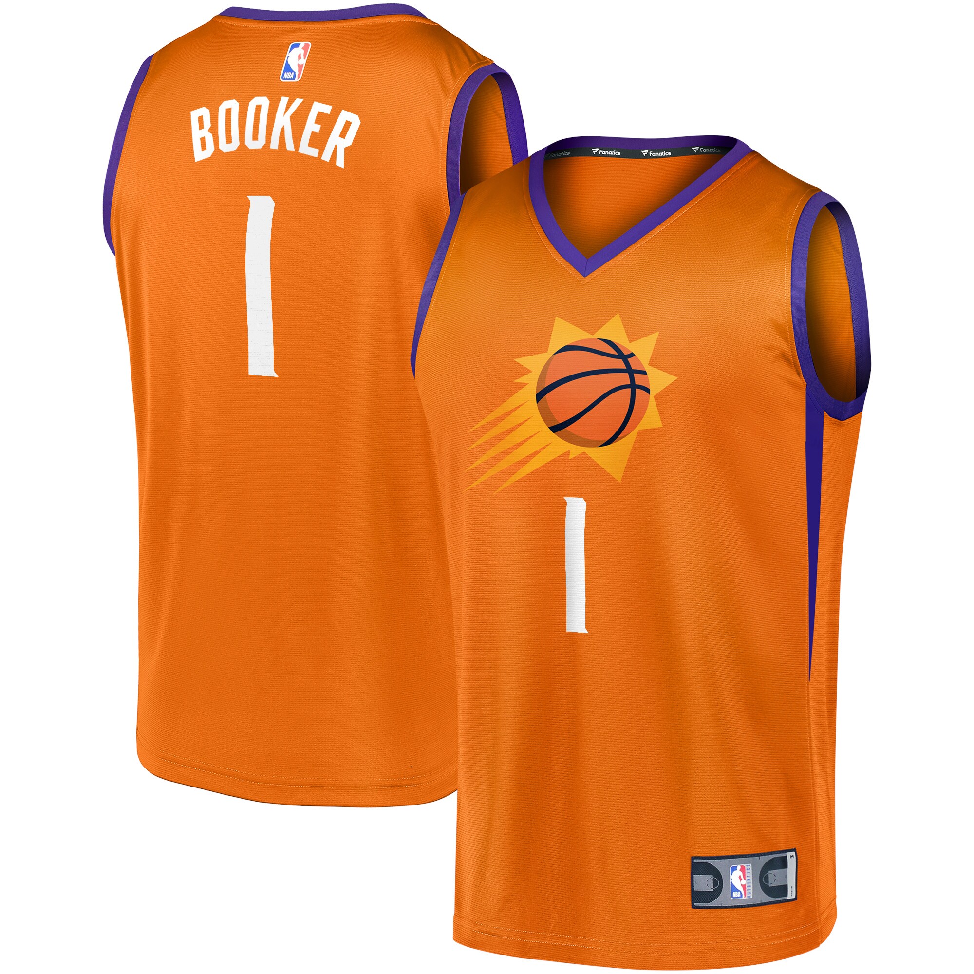 Devin Booker Phoenix Suns  Fast Break Team Replica Jersey Orange - Statement Edition