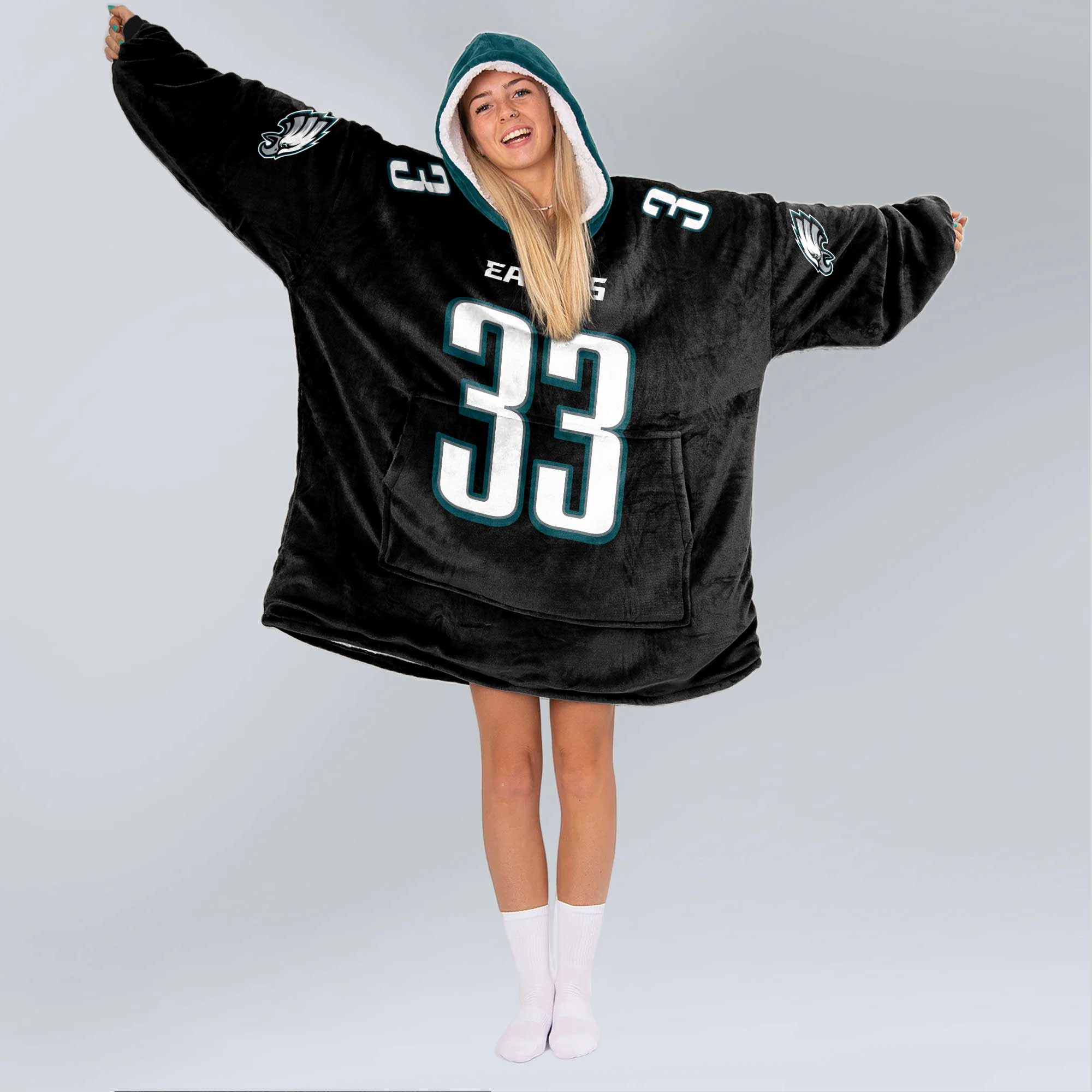 Adult C.D 33 Philadelphia Football Unisex Blanket Hoodie