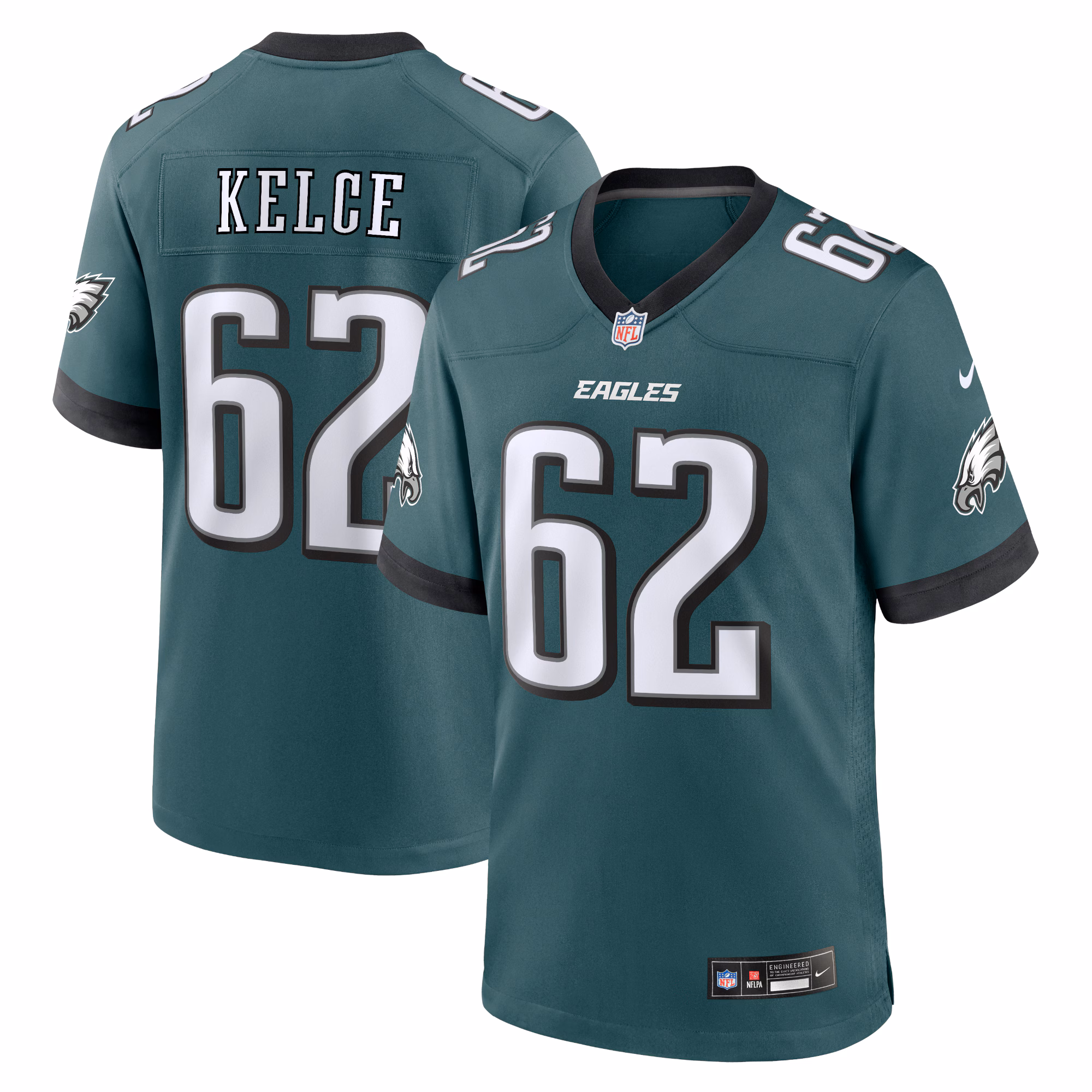 Jason Kelce Philadelphia Eagles Team Game Jersey - Midnight Green