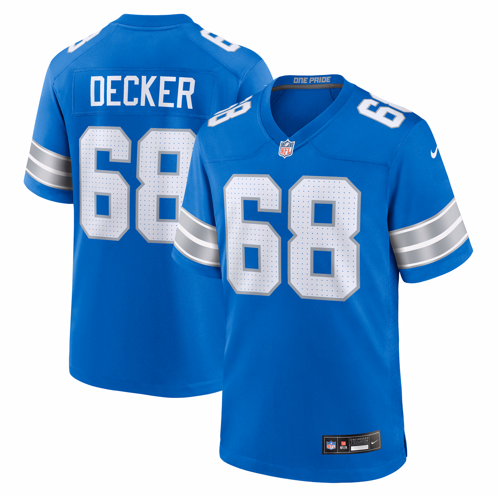 Taylor Decker Detroit Lions Team Game Jersey -  Blue