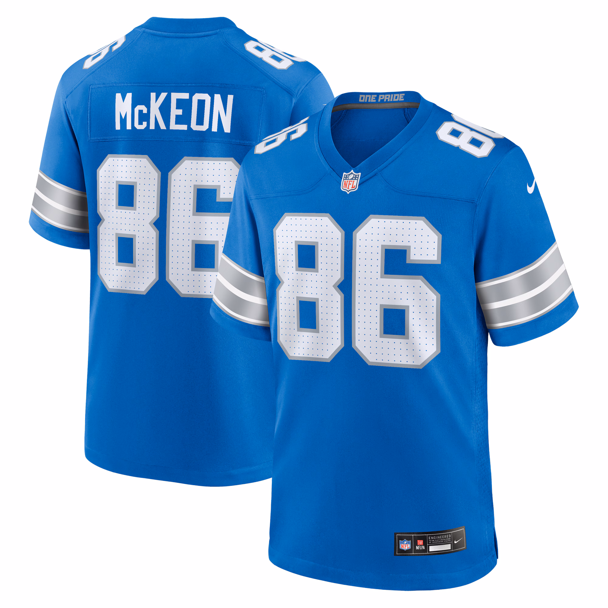 Sean McKeon Detroit Lions Game Jersey -  Blue