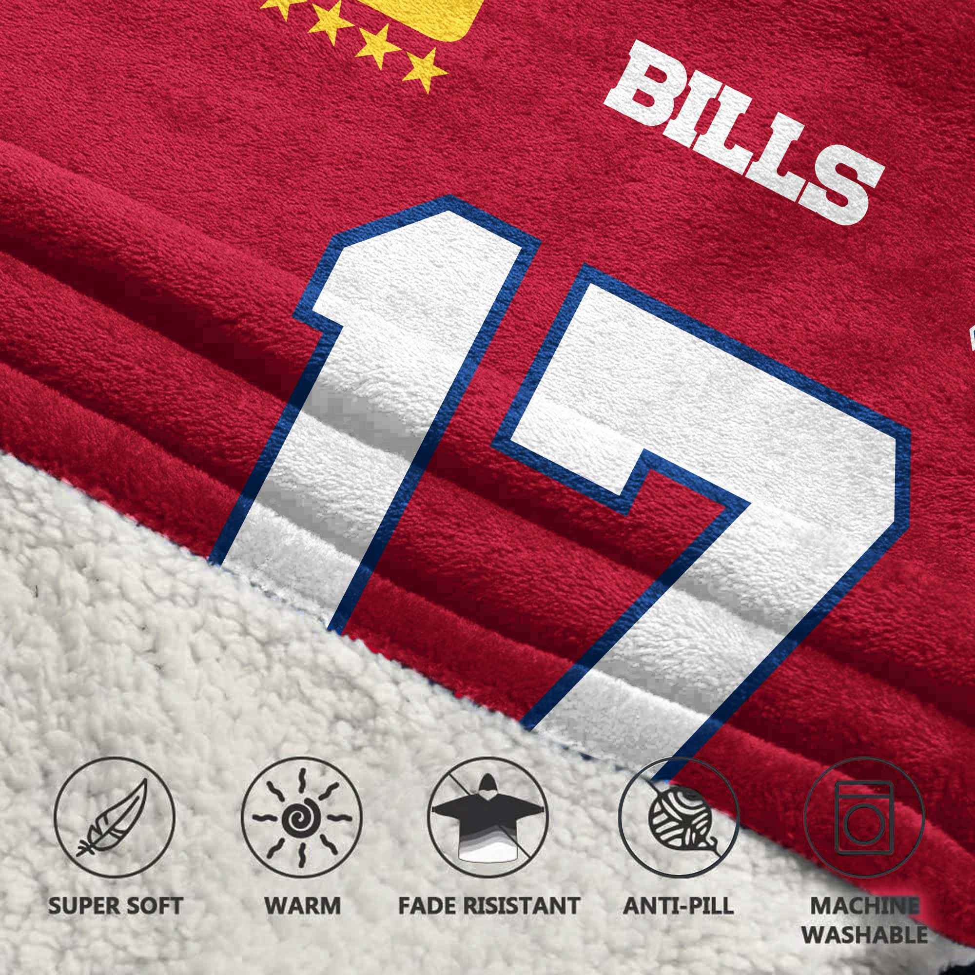 Kid Captain J.A 17 Buffalo Football Unisex Blanket Hoodie