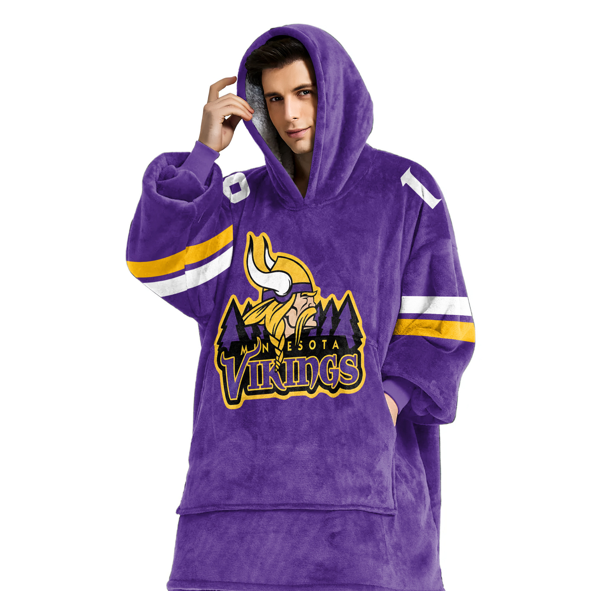 Adult 18 Minnesota Football Unisex Blanket Hoodie