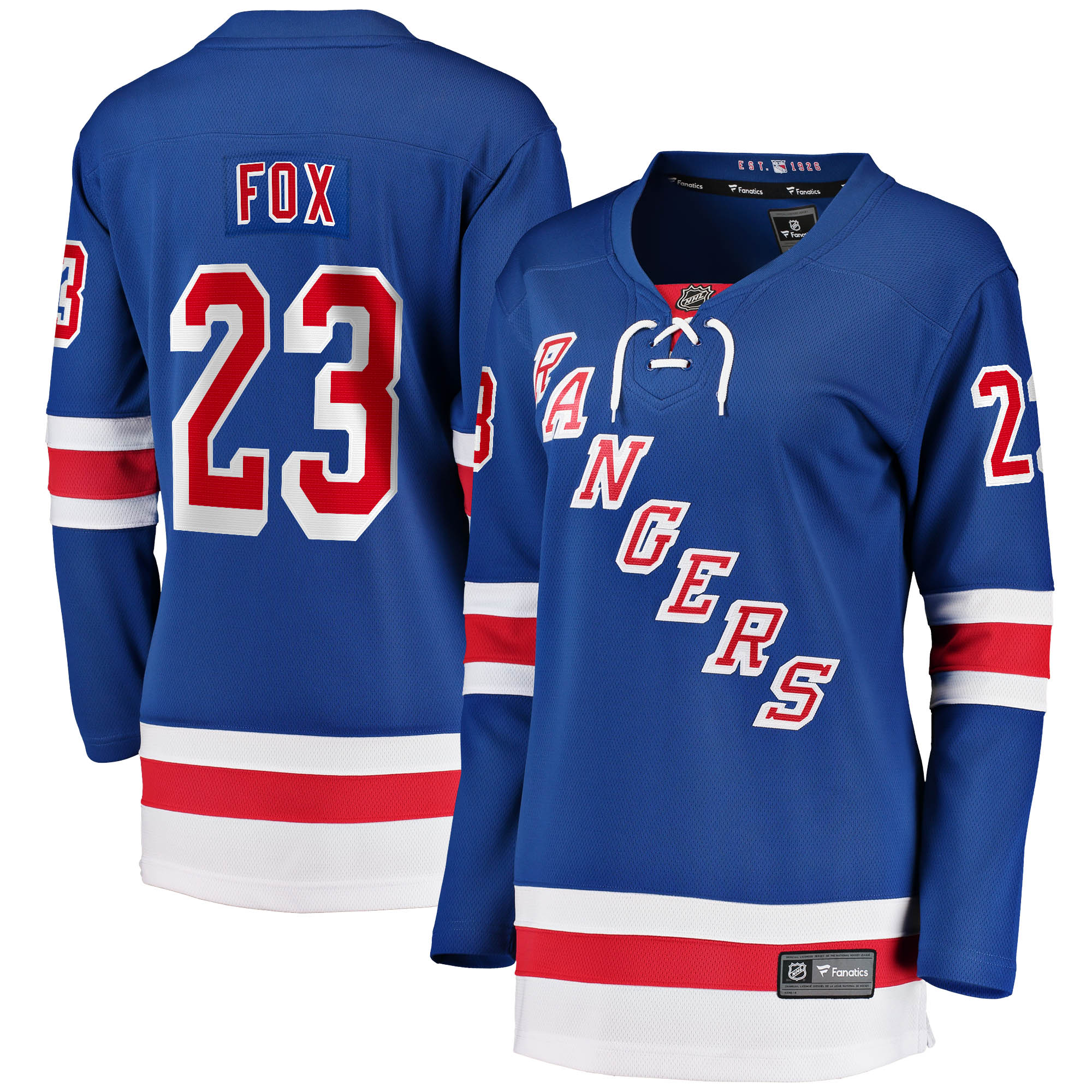 Adam Fox New York Rangers Women's 2017/18 Home Breakaway Jersey - Blue