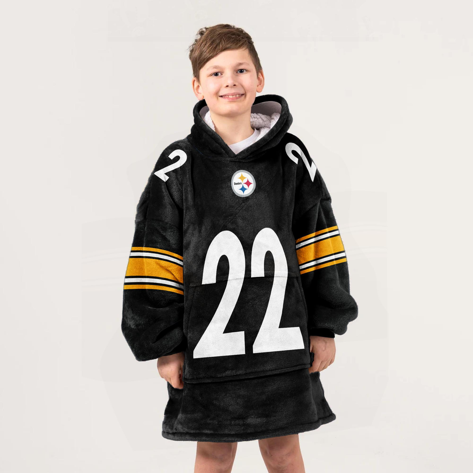 Adult N.H 22 Pittsburgh Football Unisex Blanket Hoodie