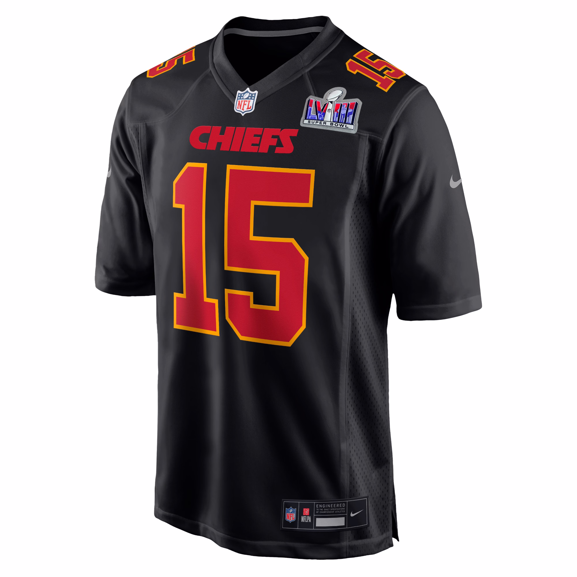 Patrick Mahomes Kansas City Chiefs  2023 Super Bowl LVIII Carbon Fashion Game Player Jersey - Black