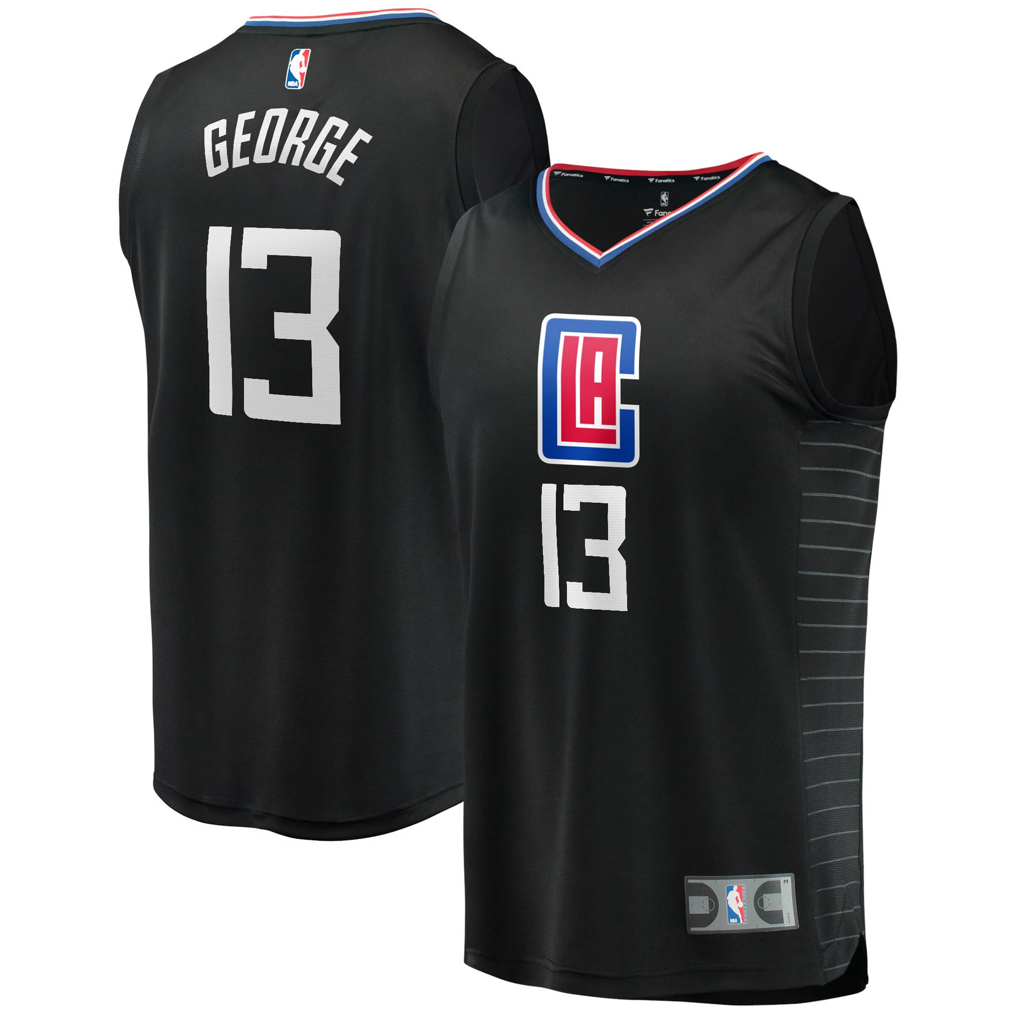 Paul George LA Clippers  Youth 2020/21 Fast Break Player Jersey - Black - Statement Edition