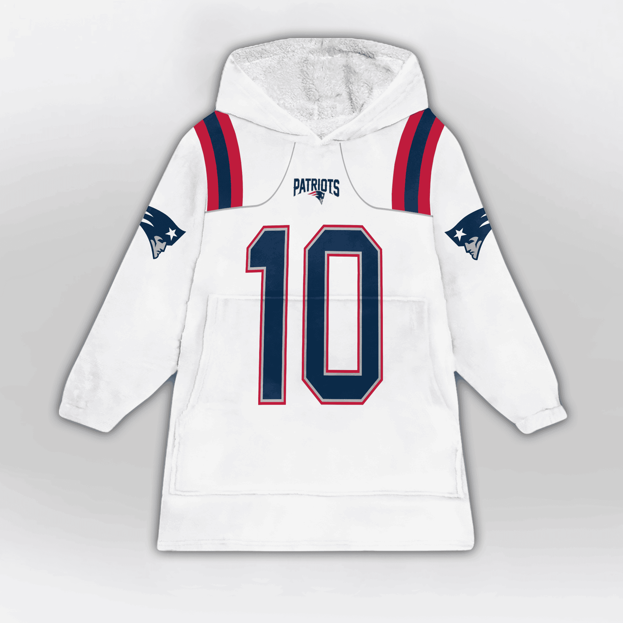 Kid 10 New England Football Unisex Blanket Hoodie