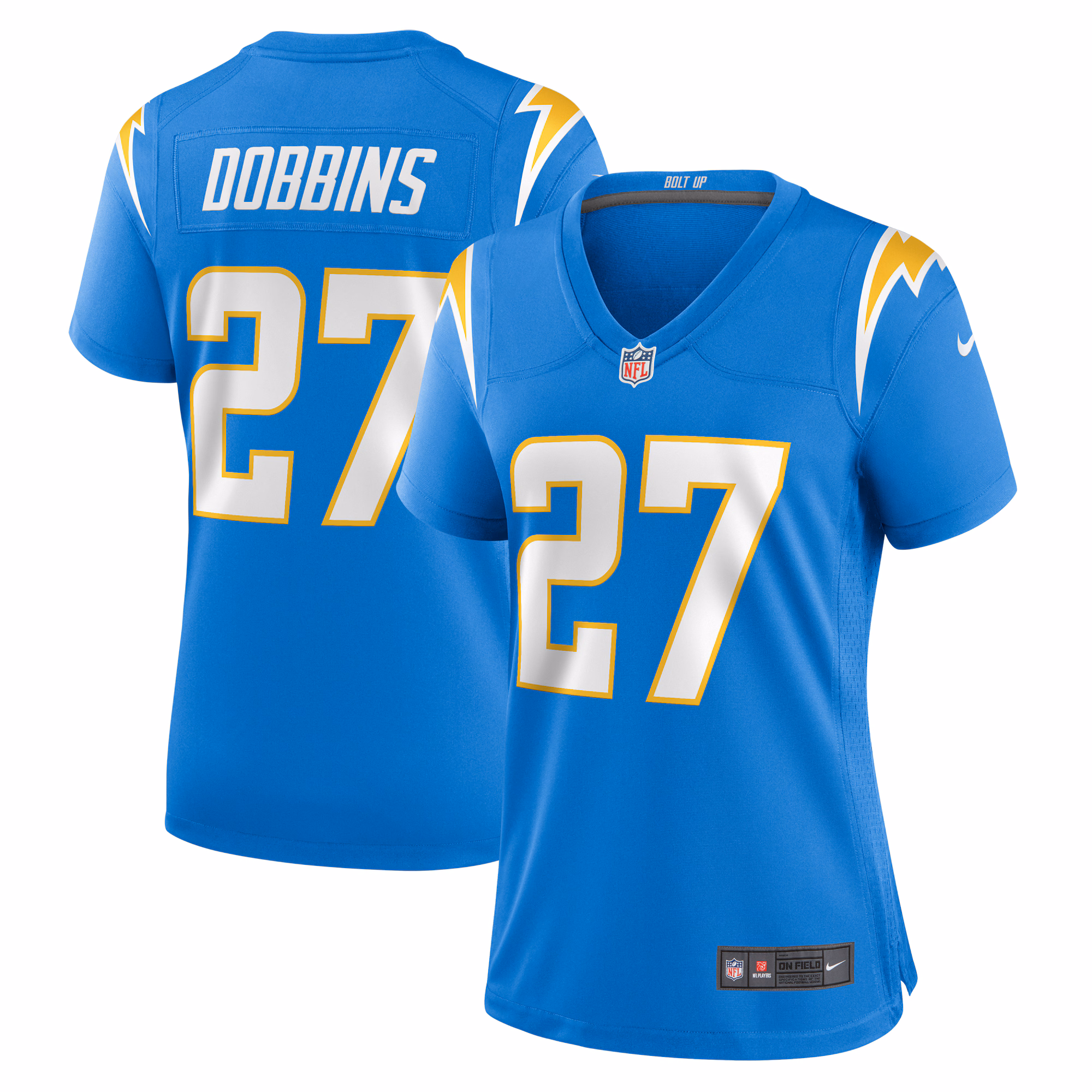 J.K. Dobbins Los Angeles Chargers Women's Team Game Jersey -  Powder Blue