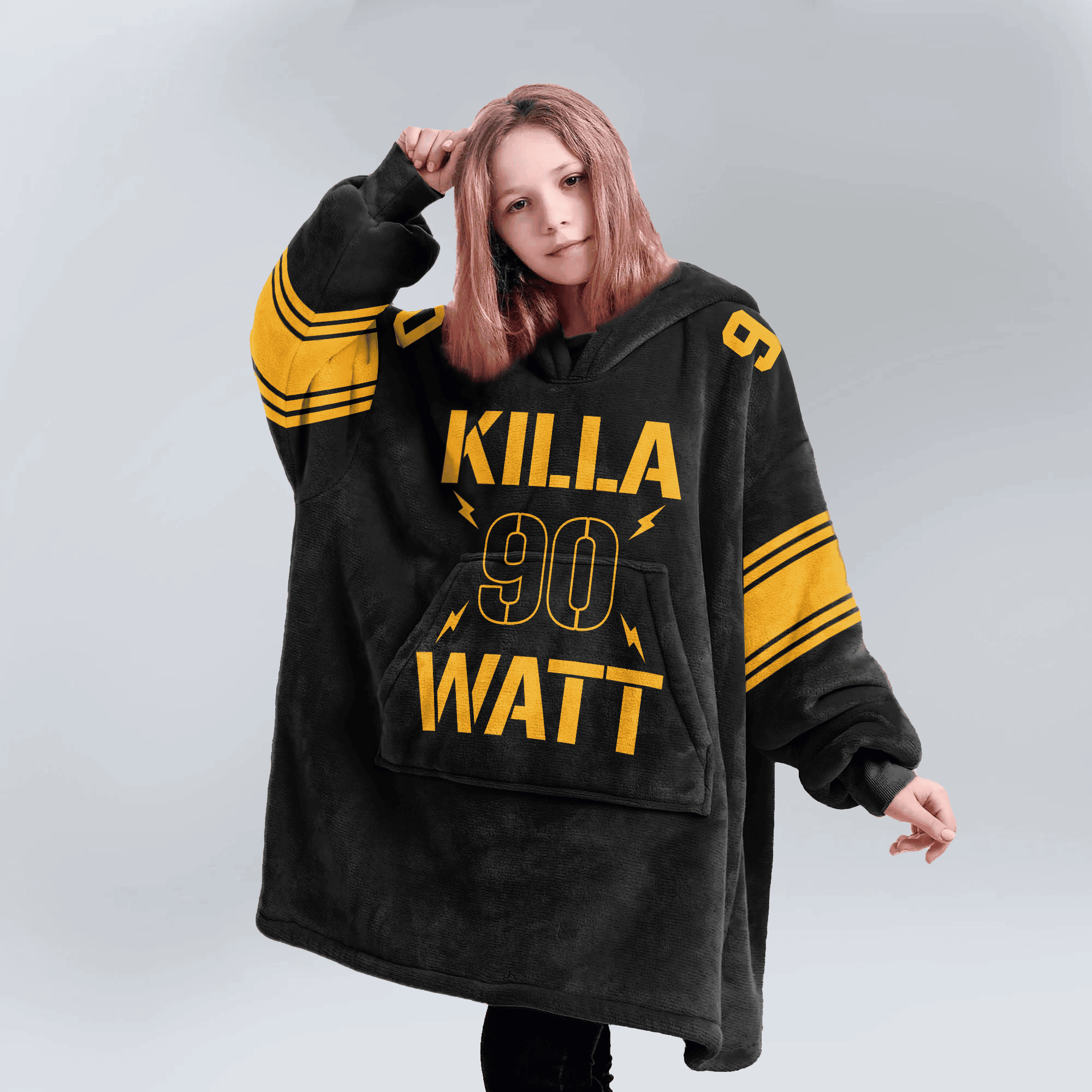 Kid 90 Pittsburgh Football Unisex Blanket Hoodie