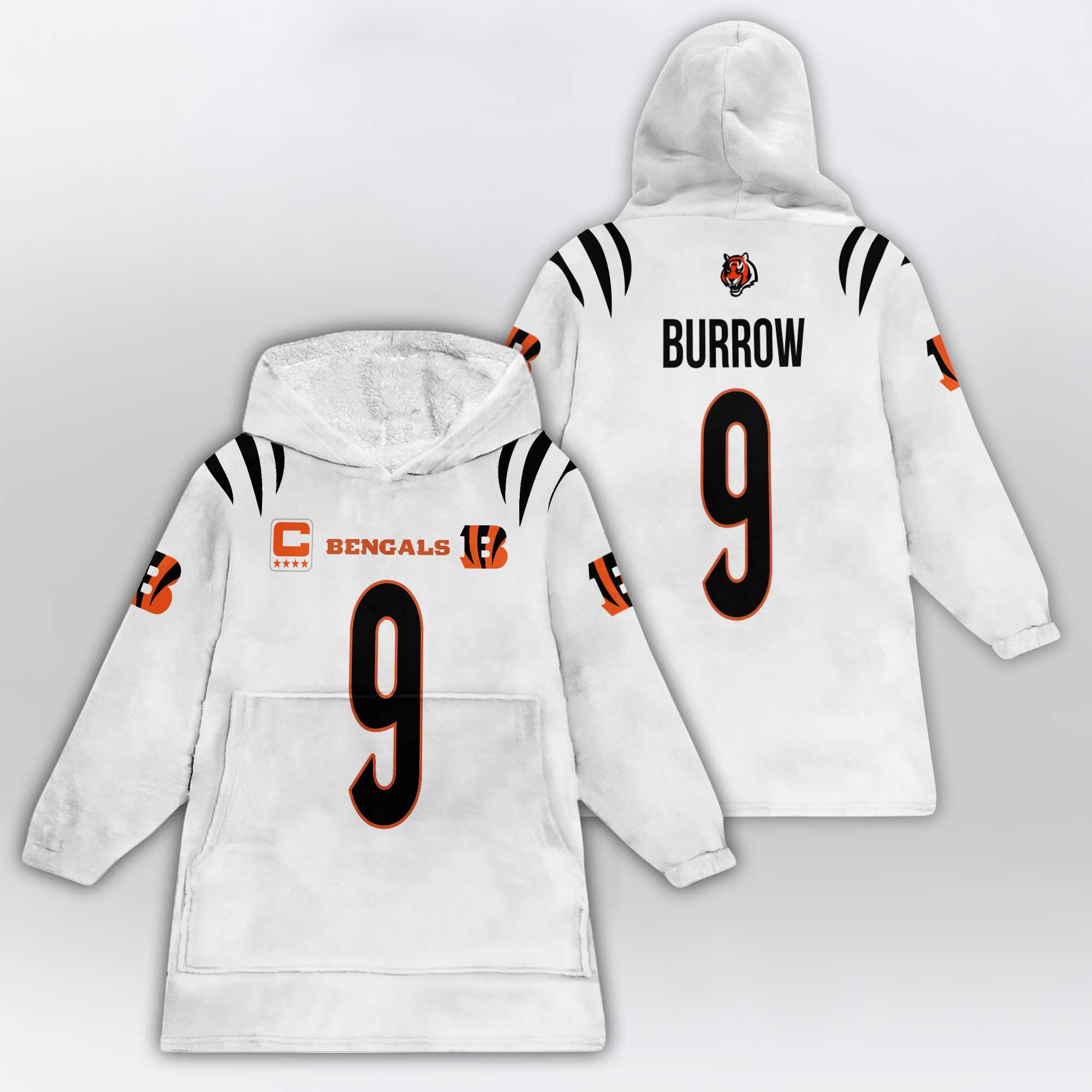 Adult Captain 9 Cincinnati Football Unisex Blanket Hoodie