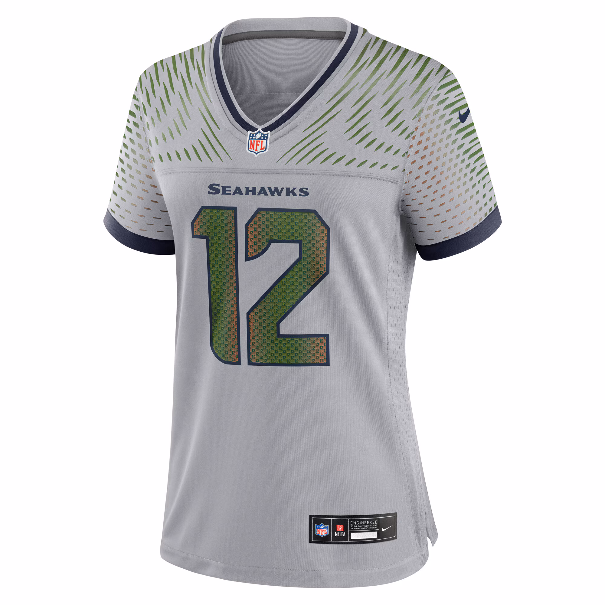 12s Seattle Seahawks #12 Women's 2025 Rivalries Collection Game Jersey - Wolf Gray