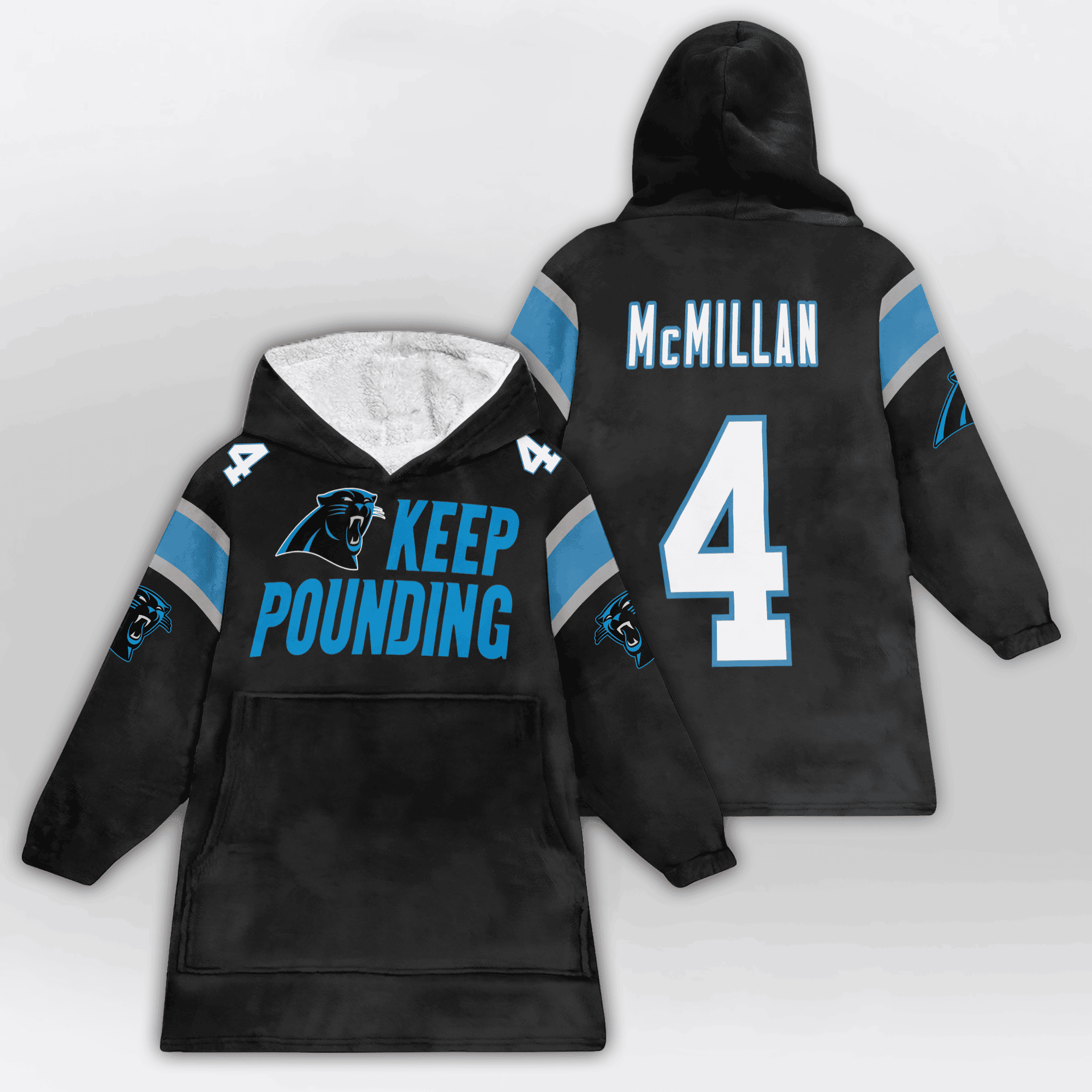 Kid Keep Pounding 4 Carolina Football Unisex Blanket Hoodie