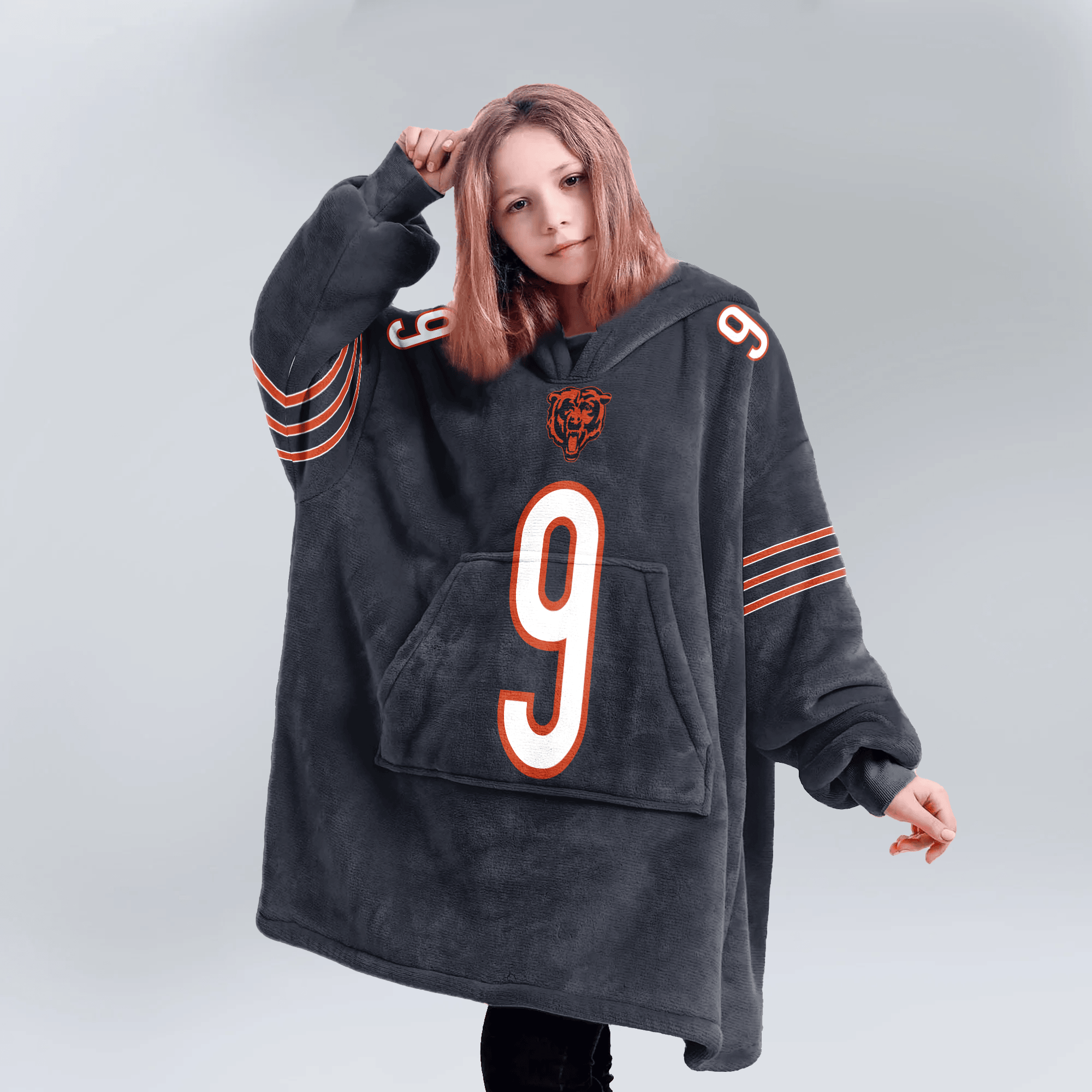 Kid J.M 9 Chicago Football Unisex Blanket Hoodie