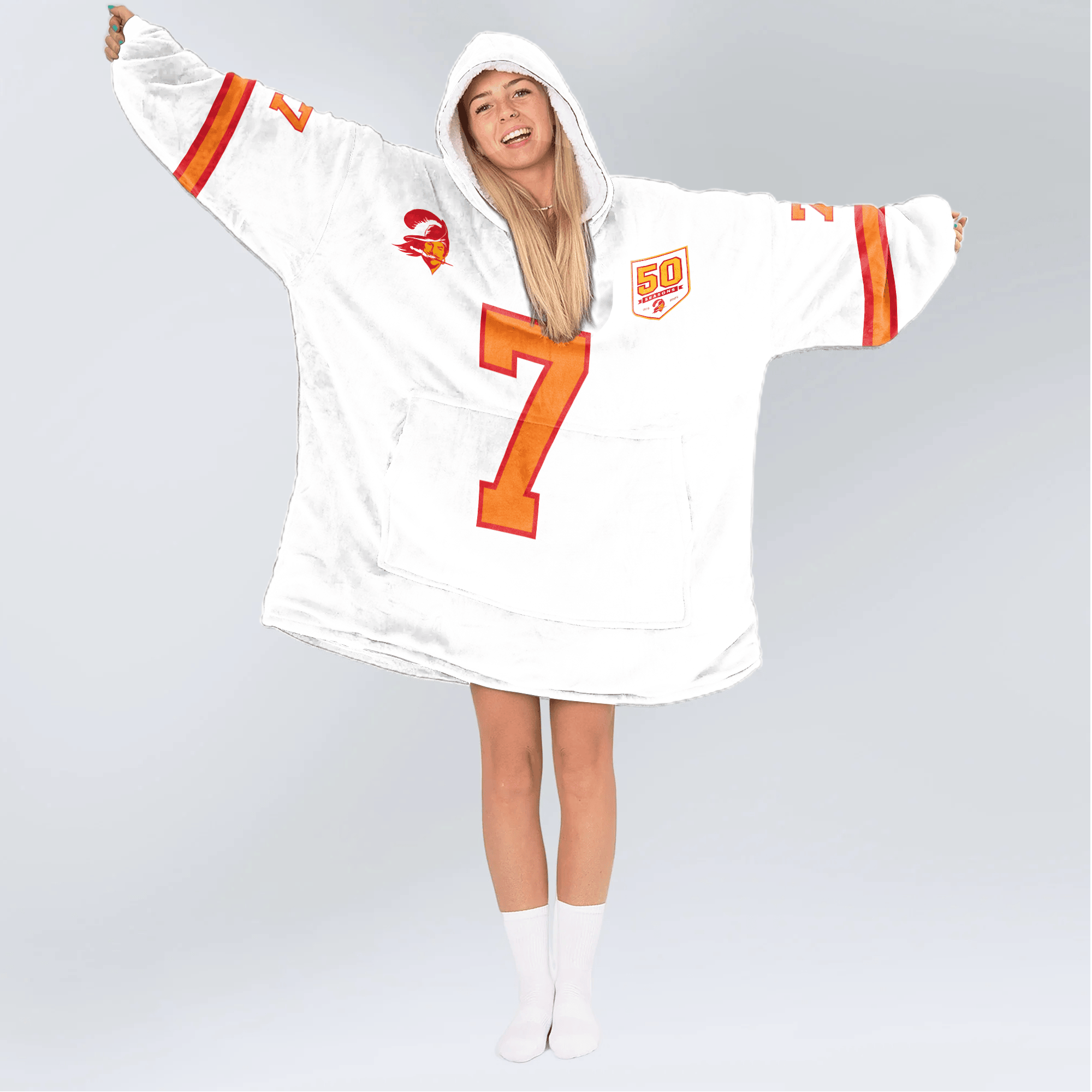 Adult B.I 7 Tampa Bay Football 50th Season Game Unisex Blanket Hoodie