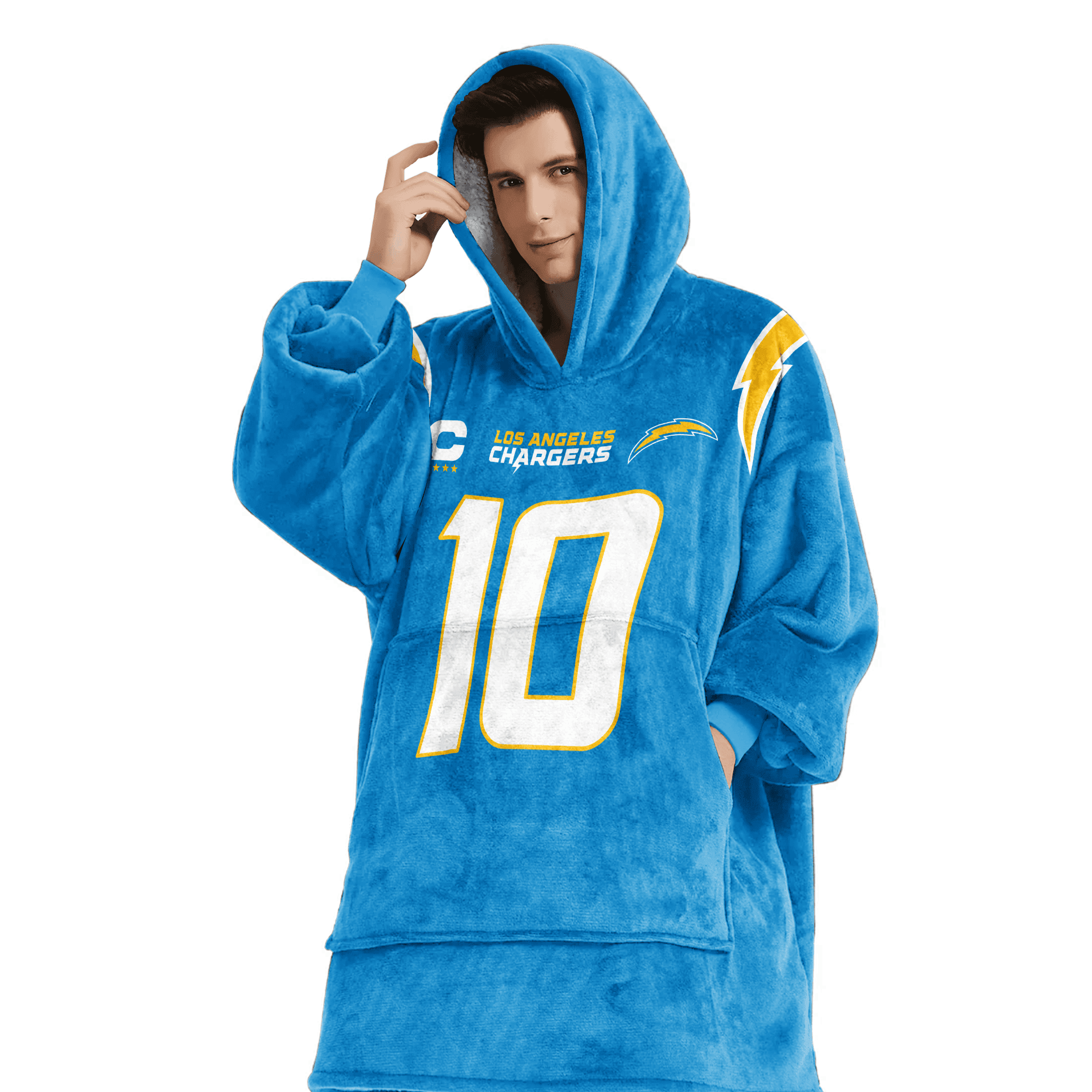 Adult Captain JH 10 Los Angeles Football Unisex Blanket Hoodie