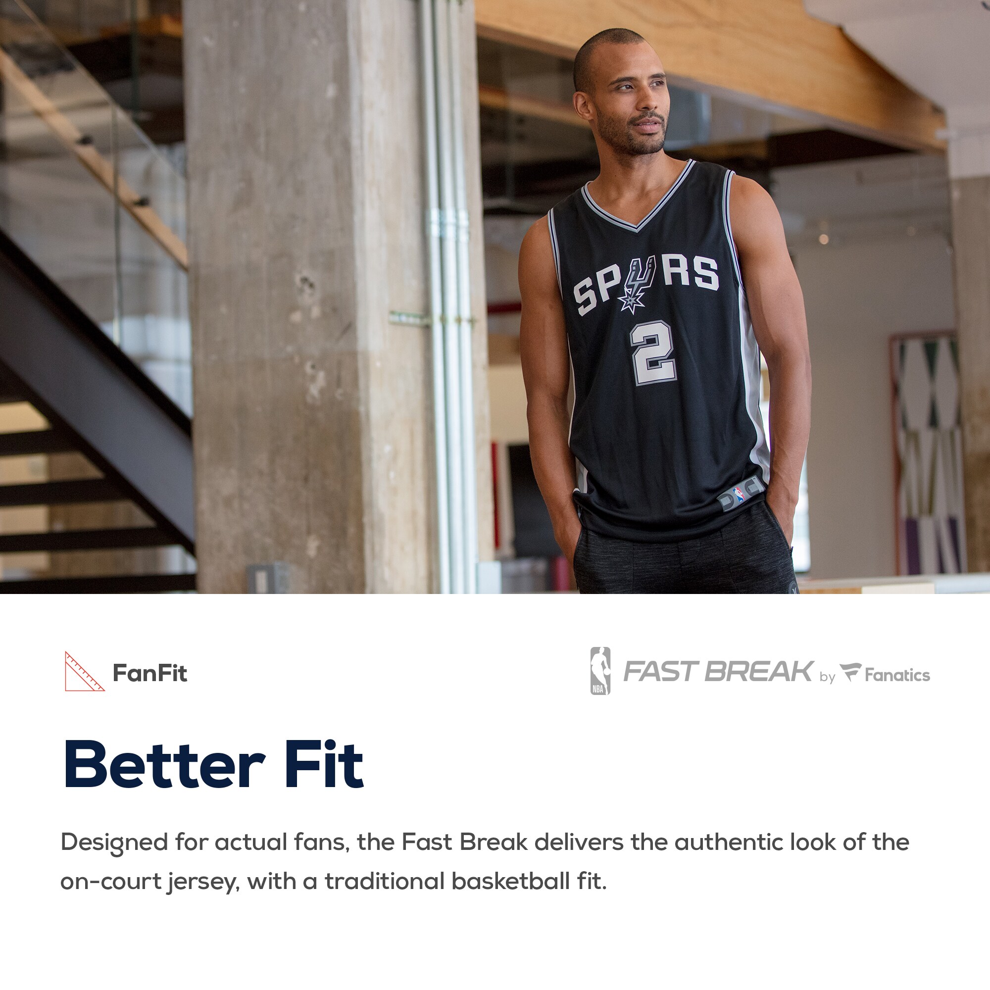 Keldon Johnson San Antonio Spurs  Fast Break Replica Jersey Black - Icon Edition